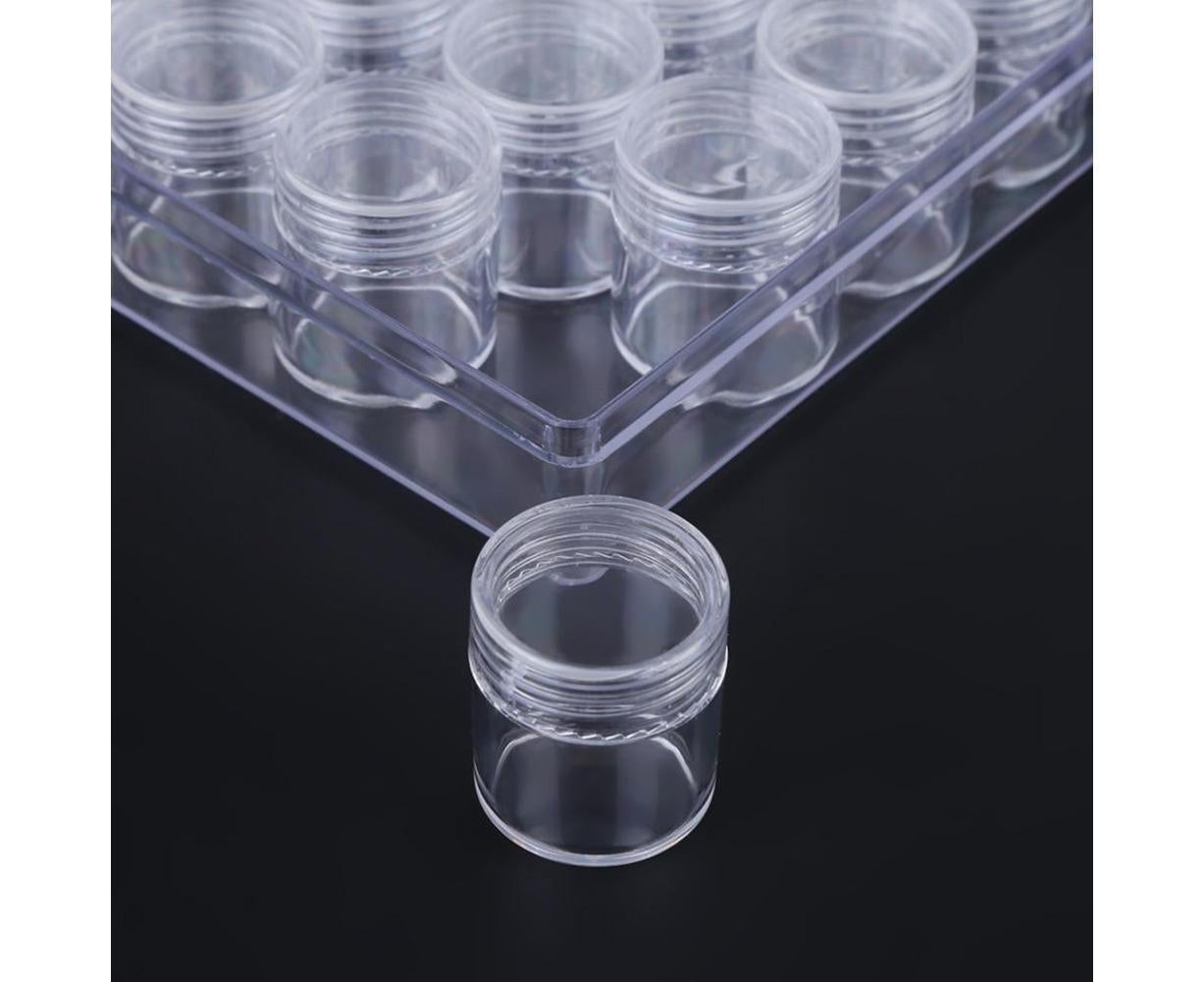 30 Jars Plastic Transparent Nail Art Rhinestone Storage Box Jewelry Organizer - Image 7