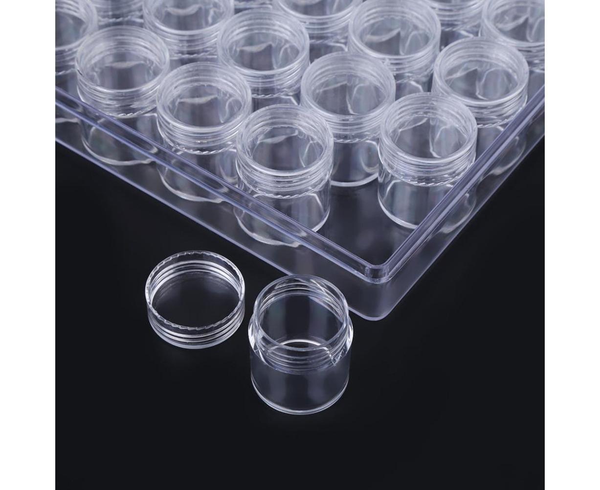 30 Jars Plastic Transparent Nail Art Rhinestone Storage Box Jewelry Organizer - Image 8