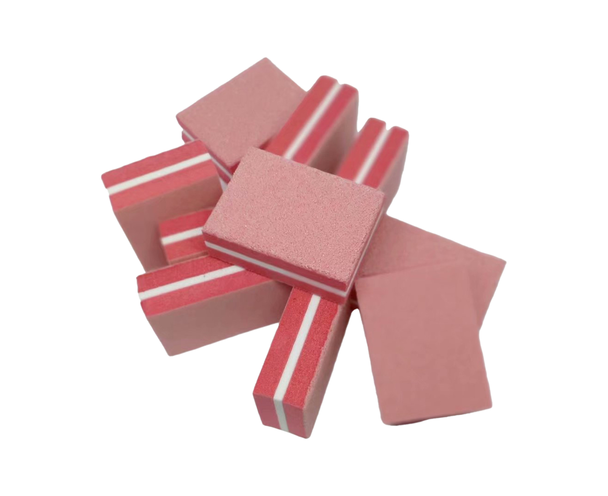 50Pcs / Bag Nail File Mini Multi-function Sponge Manicure Tools Buffer Blocks for Nail-Darkpink - Image 1