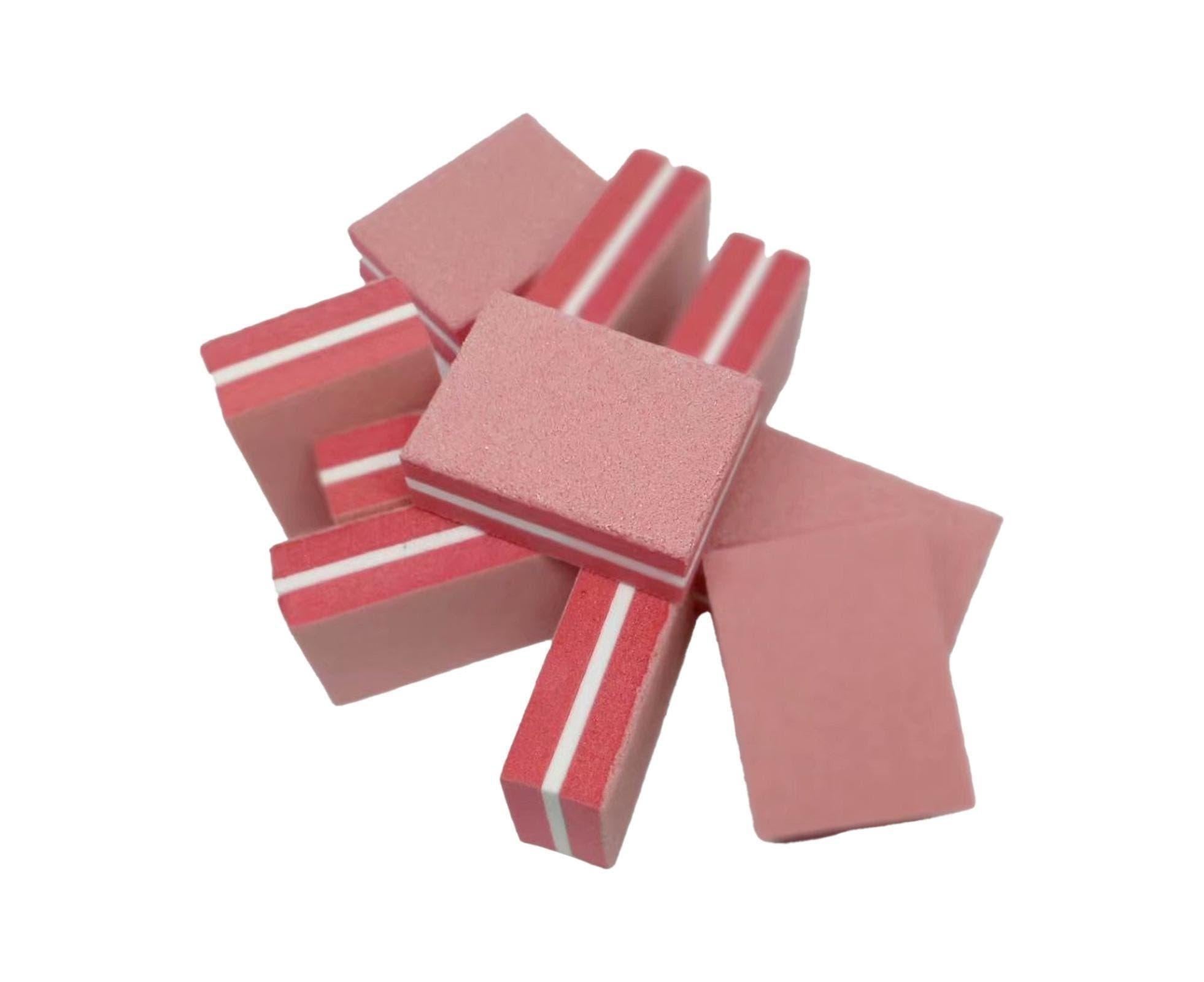50Pcs / Bag Nail File Mini Multi-function Sponge Manicure Tools Buffer Blocks for Nail-Darkpink - Image 2
