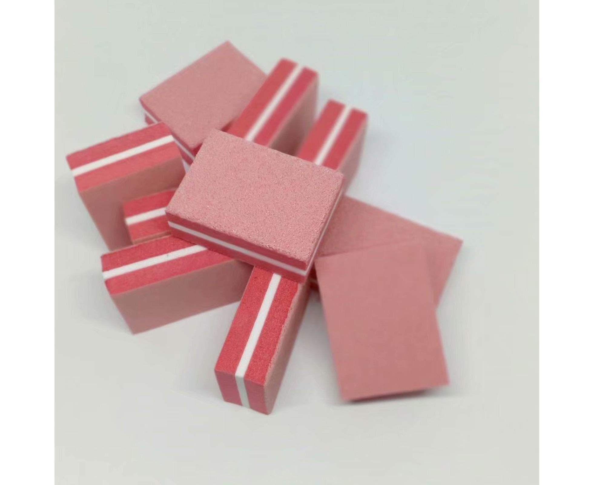 50Pcs / Bag Nail File Mini Multi-function Sponge Manicure Tools Buffer Blocks for Nail-Darkpink - Image 3
