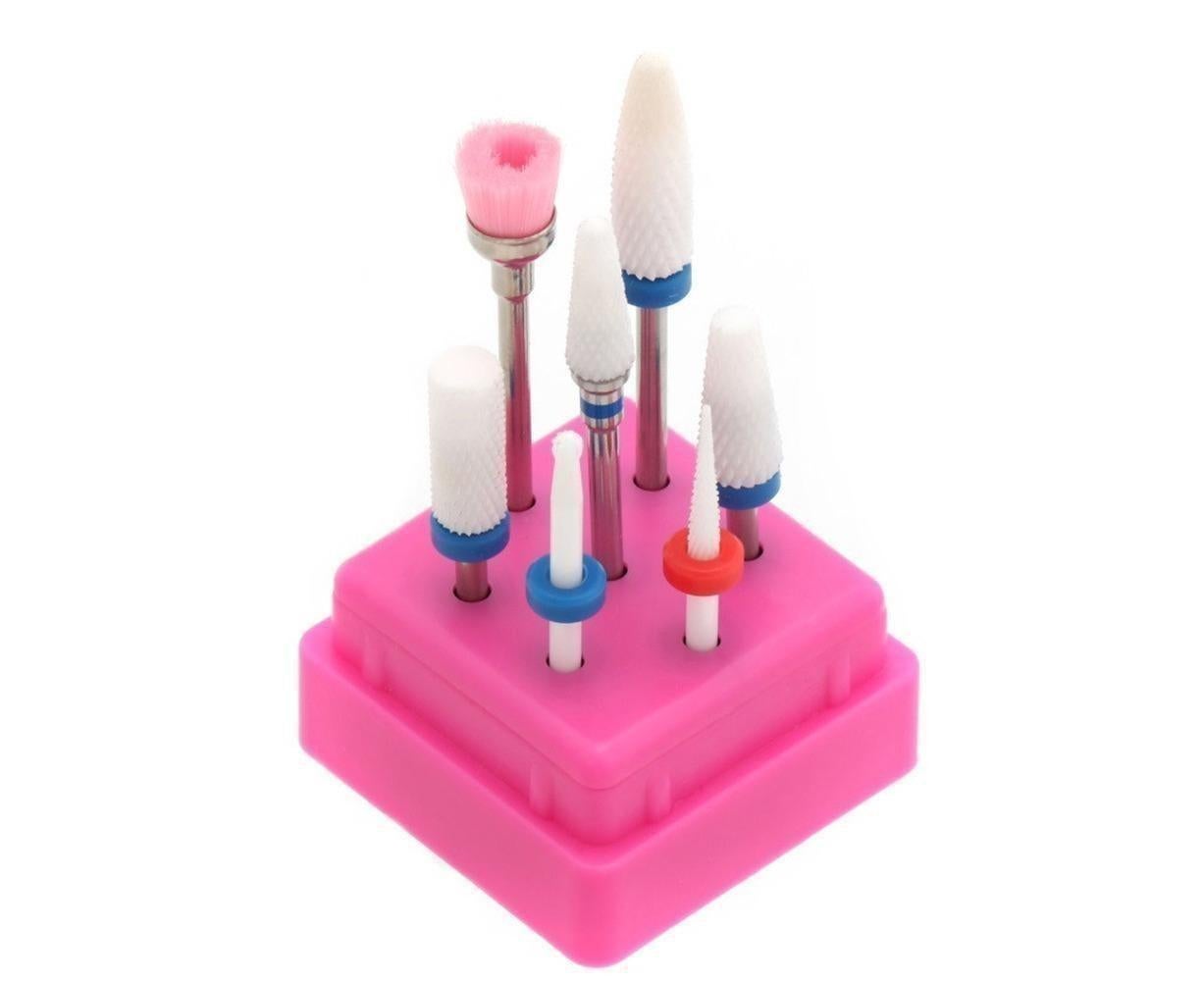 Ceramic Steel Alloy Grinding Dead Skin Removal Nail Art Drill Bit Brush Set-2# - Image 1