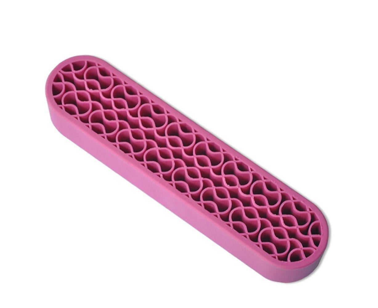 Silicone Nail Pen Holder Makeup Brush Display Stand Storage Case Desk Organizer-Pink - Image 1