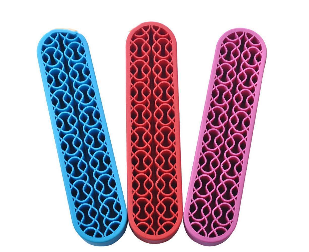 Silicone Nail Pen Holder Makeup Brush Display Stand Storage Case Desk Organizer-Pink - Image 5
