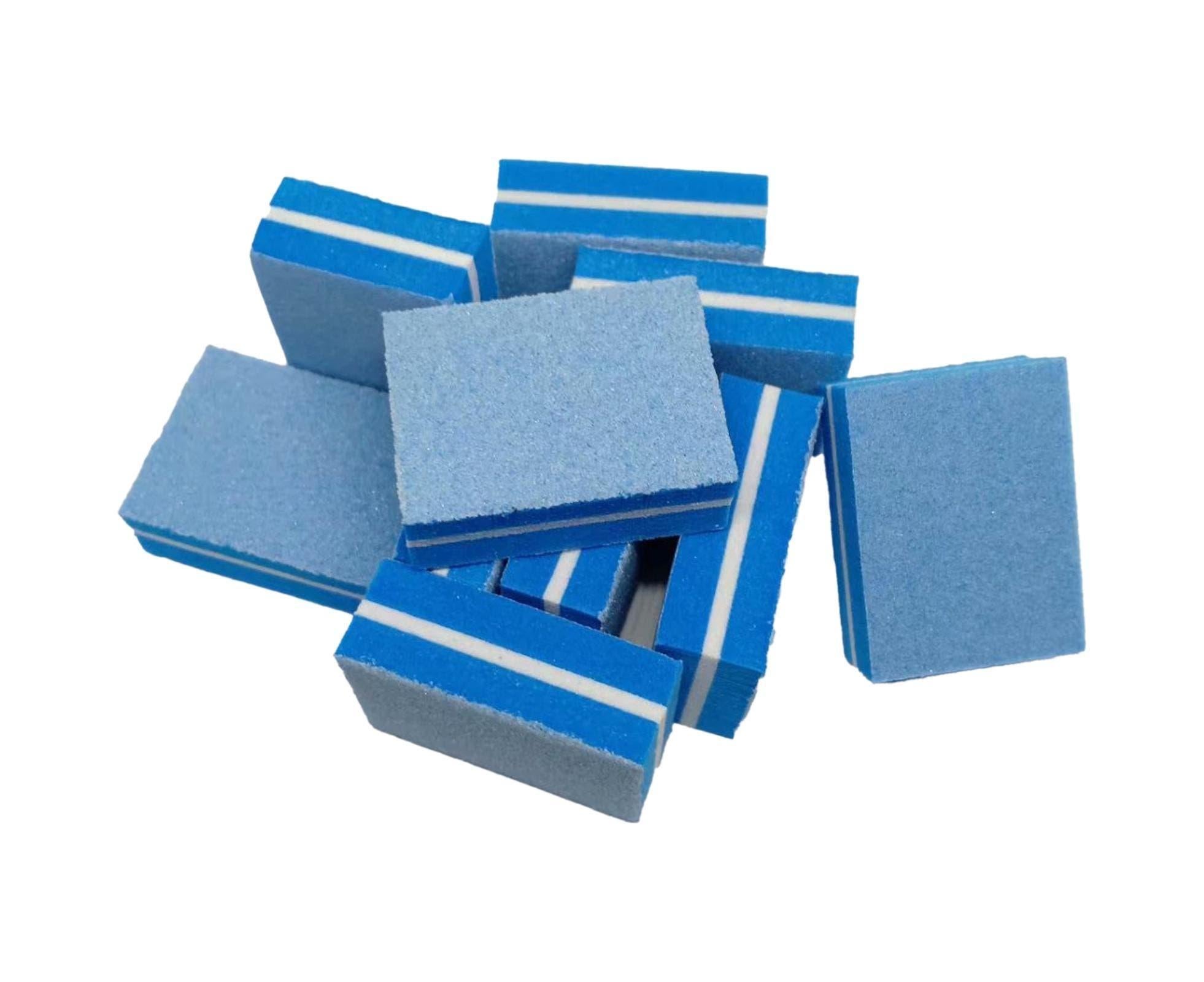 50Pcs / Bag Nail File Mini Multi-function Sponge Manicure Tools Buffer Blocks for Nail-Blue - Image 2