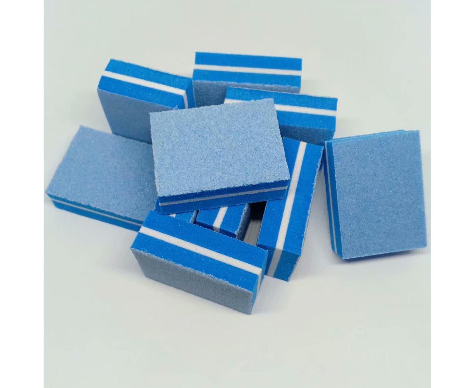50Pcs / Bag Nail File Mini Multi-function Sponge Manicure Tools Buffer Blocks for Nail-Blue - Image 3