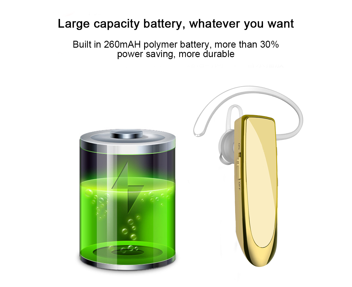 Bluetooth Earpiece V4.1 Wireless Handsfree Headset 30Days Standby Time - Image 2