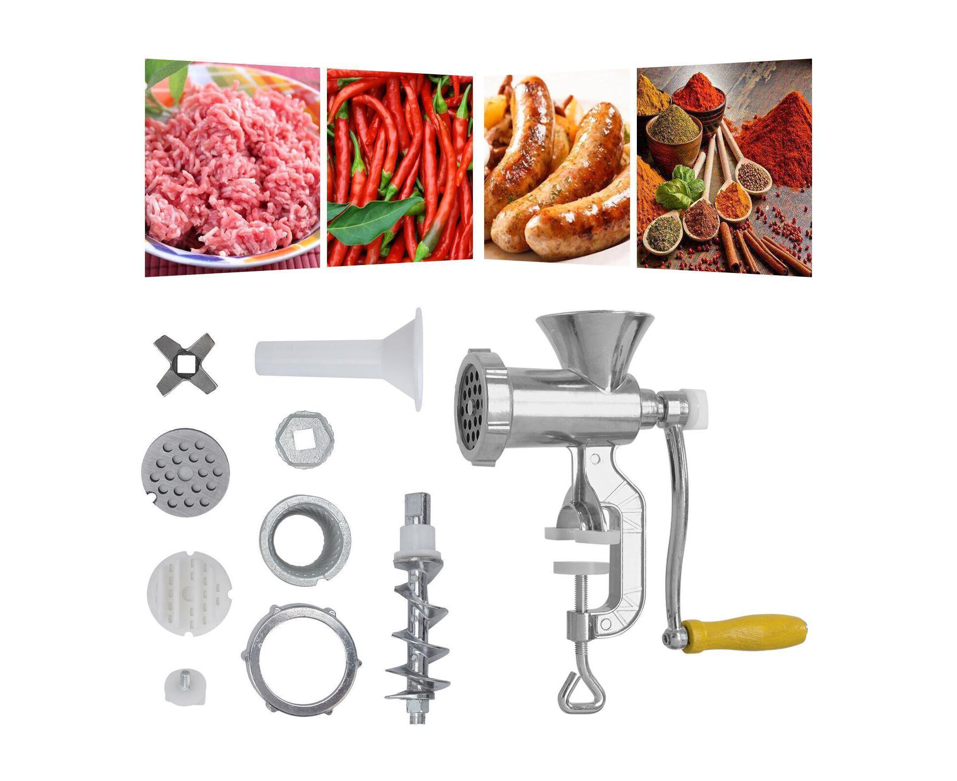 Hand Sausage Filler Maker Manual Kitchen Meat Grinder Mincer Stuffer Table - Image 1
