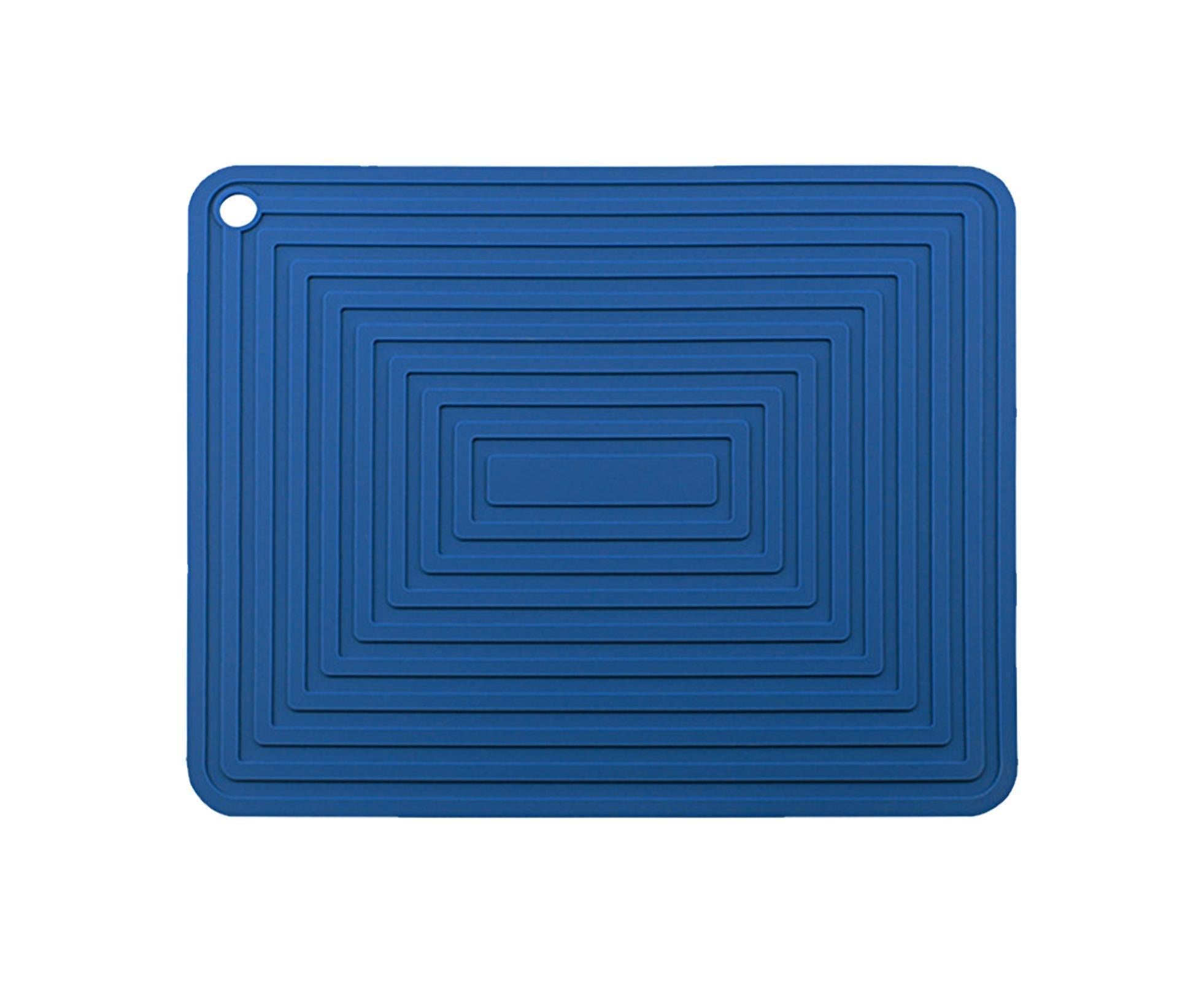 Table Mat Silicone Rectangular - Navy Blue - Image 1