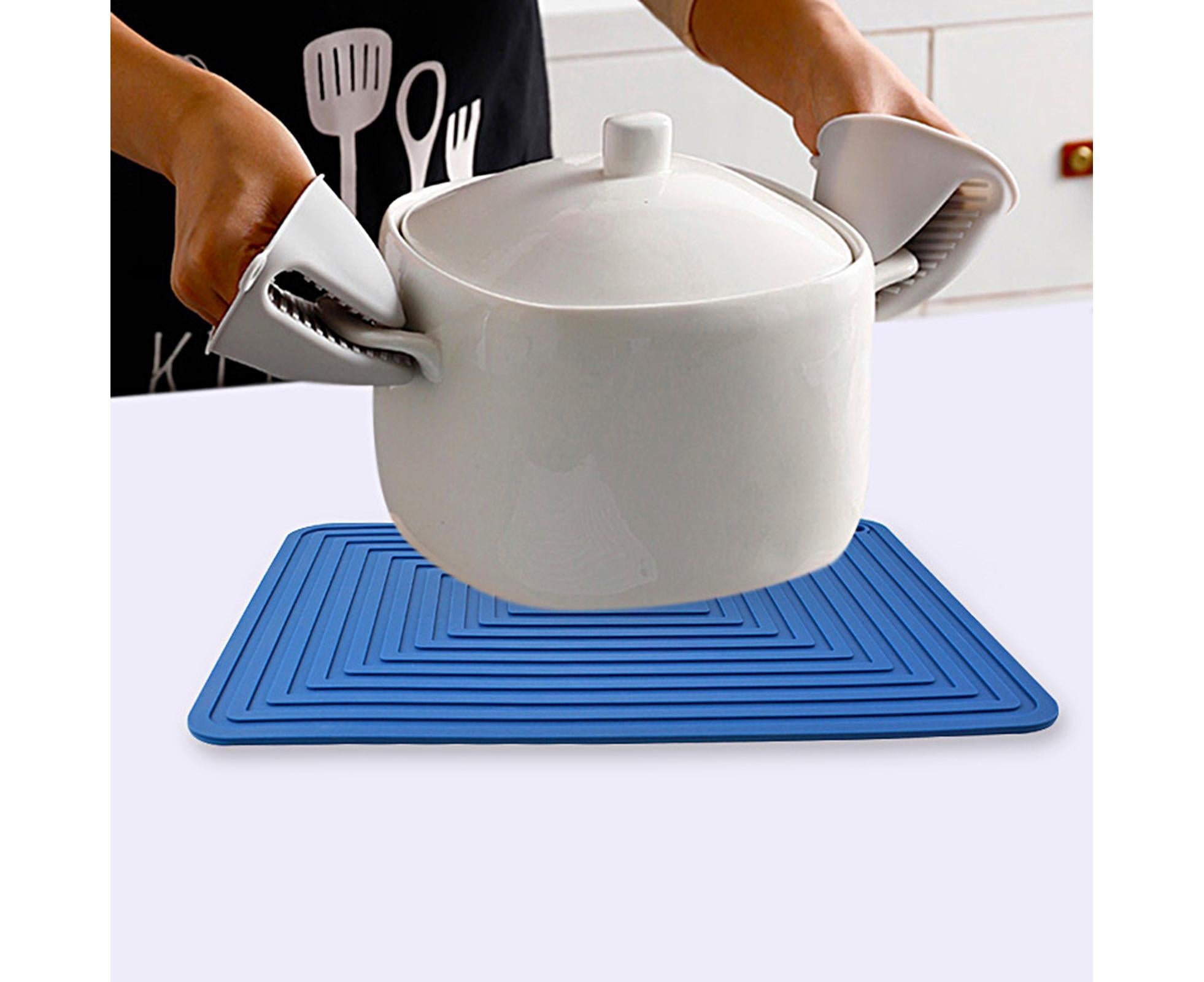 Table Mat Silicone Rectangular - Navy Blue - Image 2
