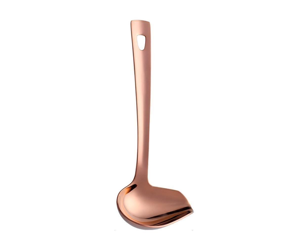 Stainless Steel Duck Mouth Oil Spoon Hanging Hot Pot Soup Ladle Scoop Tableware-Rose Gold - Image 1