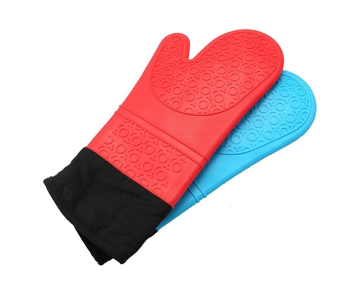 Kitchen Anti-sbabies Heat Resistant Silicone Glove Oven Pot Baking Cooking Mitt-Orange - Image 5