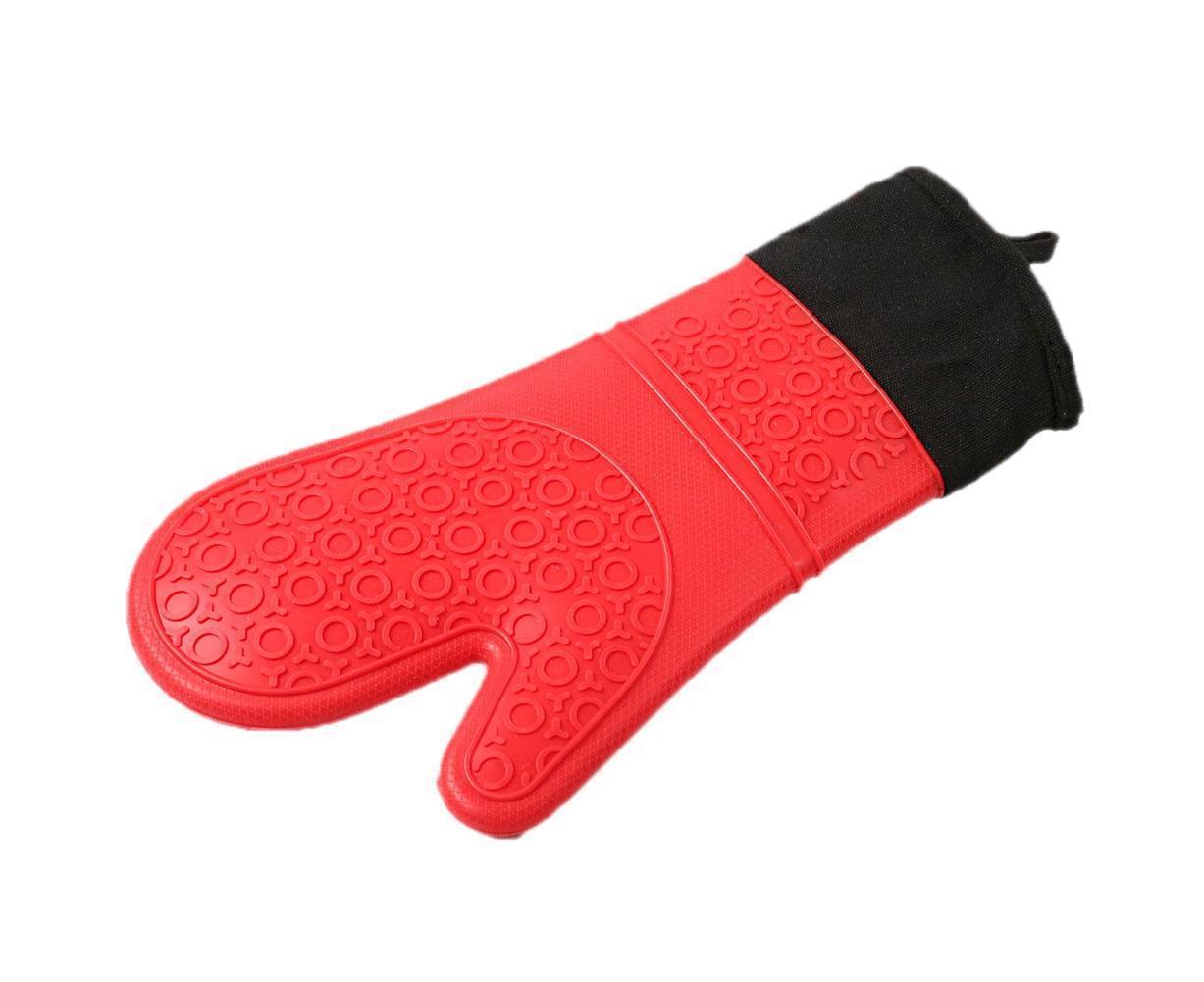 Kitchen Anti-sbabies Heat Resistant Silicone Glove Oven Pot Baking Cooking Mitt-Orange - Image 6