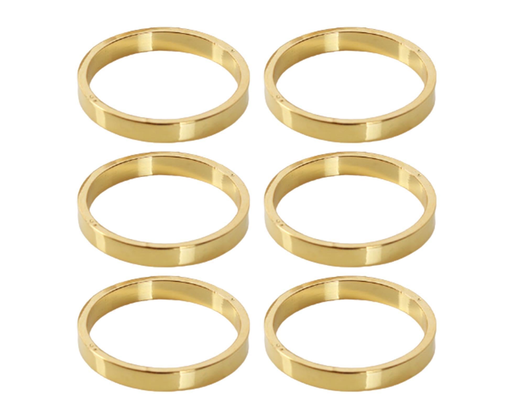 6Pcs Napkin Buckle Portable Easy to Clean Metal Buffet Table Setting Napkin Ring for Weddings-Golden - Image 1