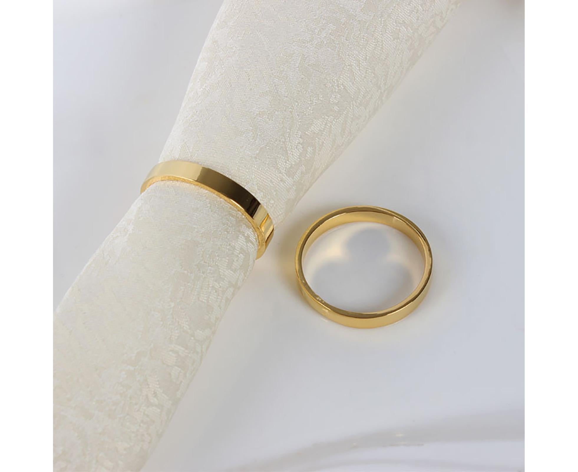 6Pcs Napkin Buckle Portable Easy to Clean Metal Buffet Table Setting Napkin Ring for Weddings-Golden - Image 4