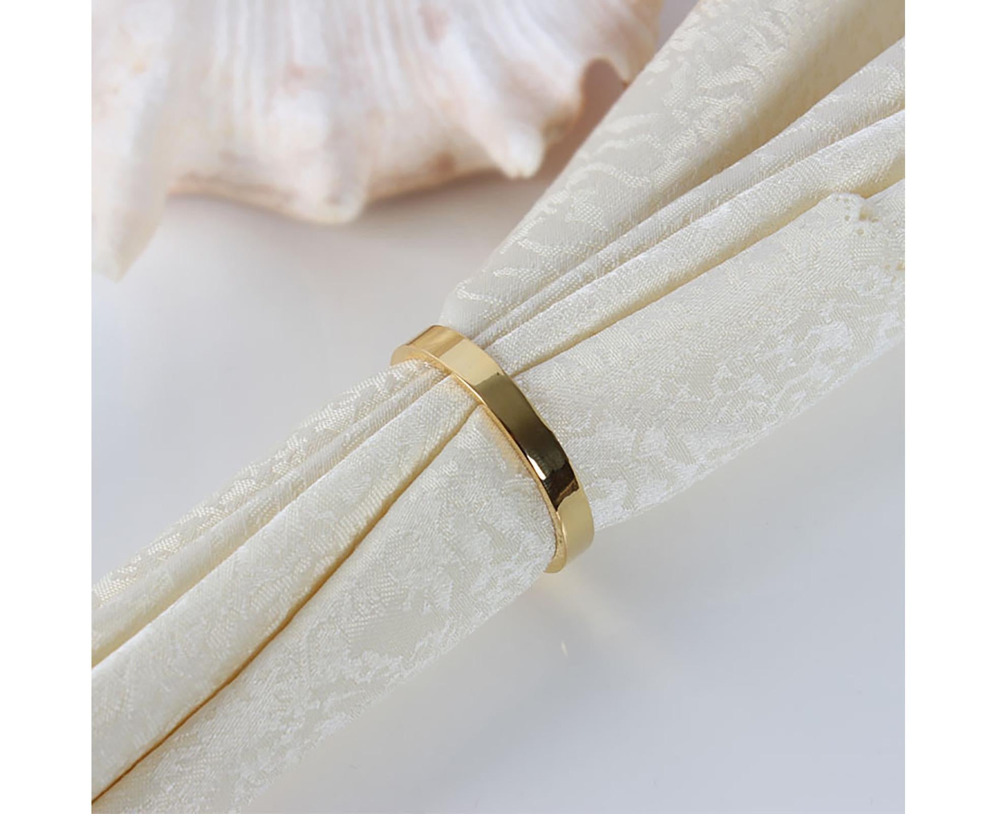 6Pcs Napkin Buckle Portable Easy to Clean Metal Buffet Table Setting Napkin Ring for Weddings-Golden - Image 5