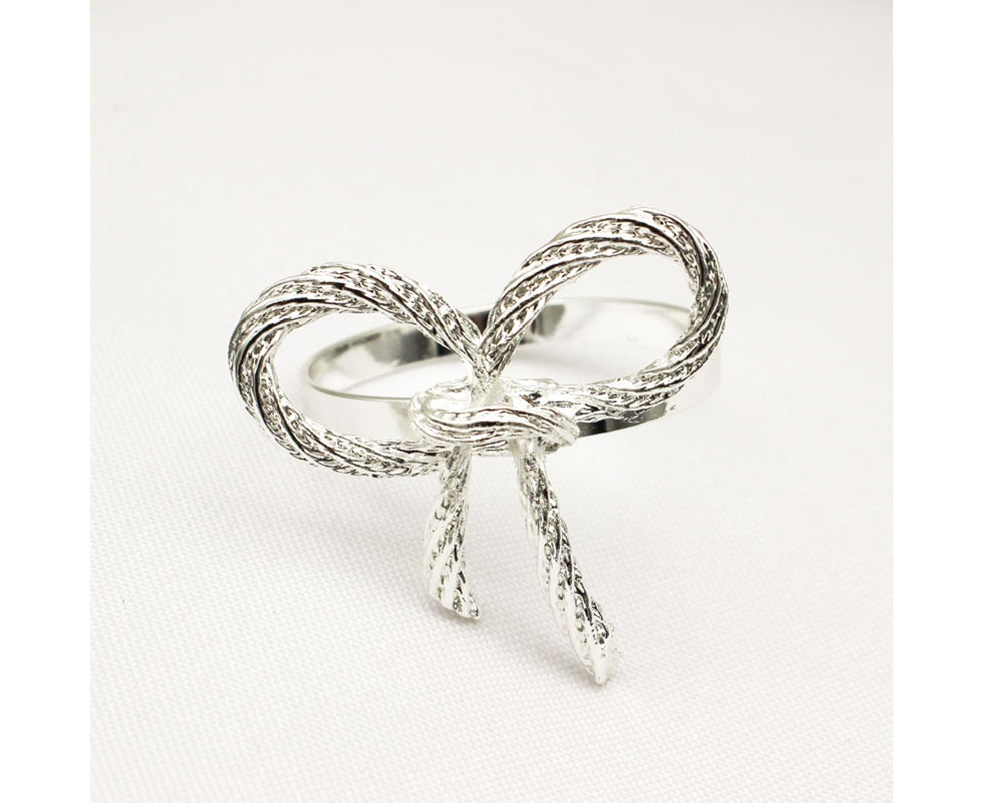 6Pcs Simple Bowknot Napkin Ring Buckle Holder Wedding Banquet Party Table Decor-Golden - Image 7