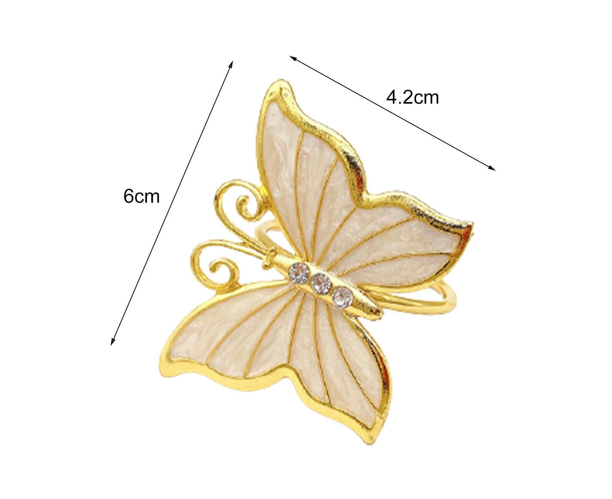 6Pcs Butterfly Shape Napkin Holder Table Decoration - Beige Yellow - Image 4