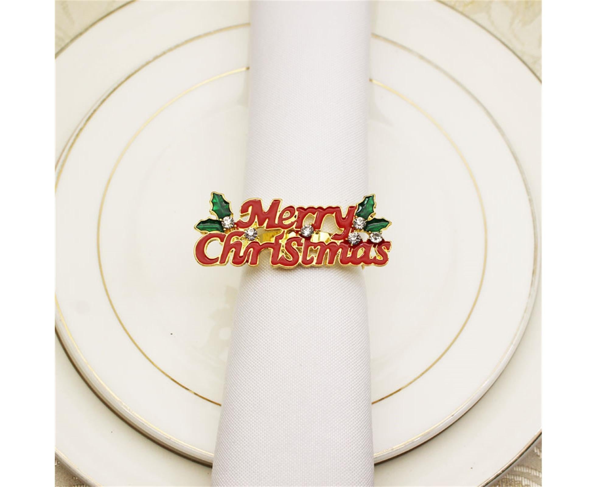 6Pcs Deer Shape Napkin Ring Christmas Style - Imitation Gold - Image 3