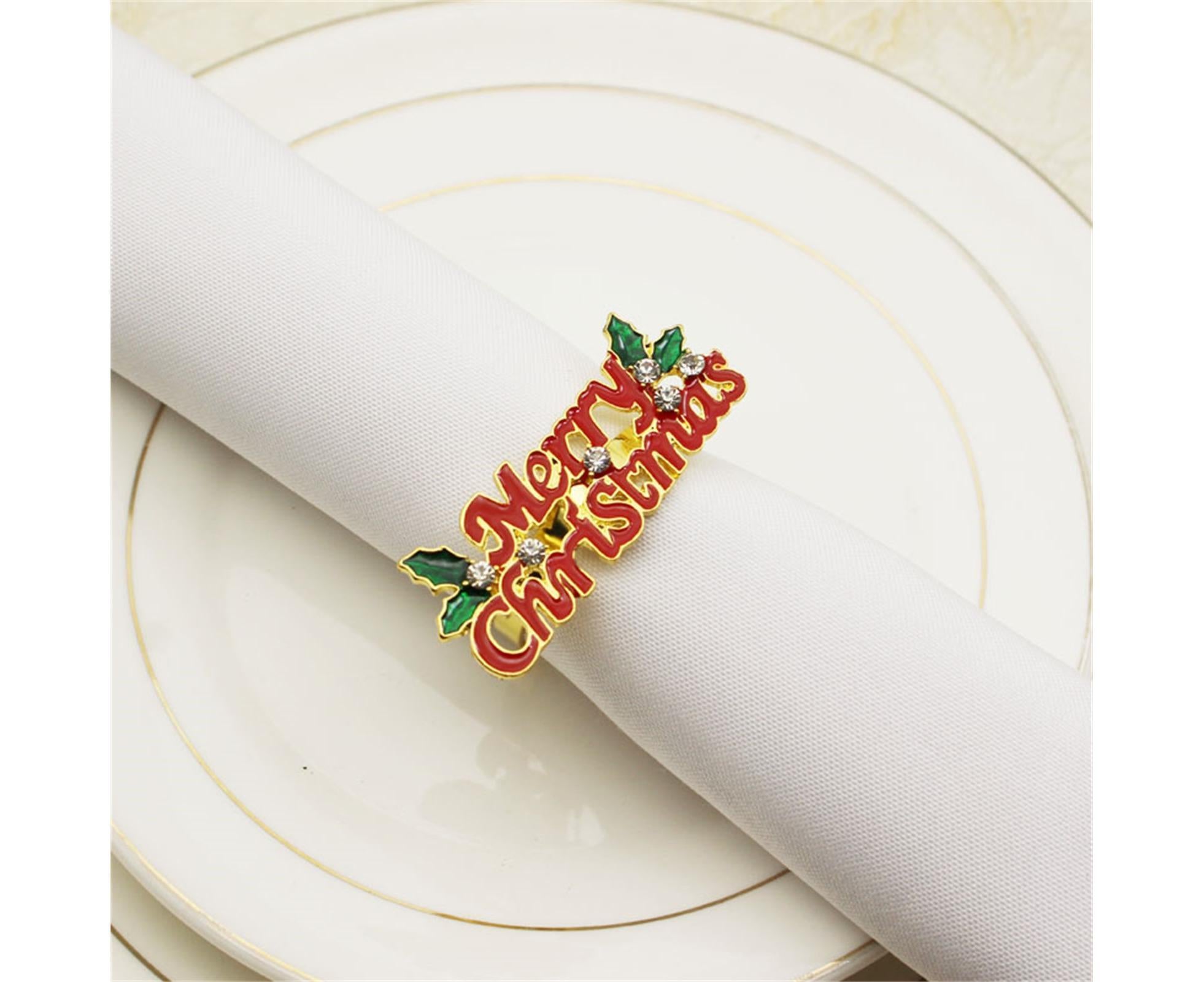 6Pcs Deer Shape Napkin Ring Christmas Style - Imitation Gold - Image 4