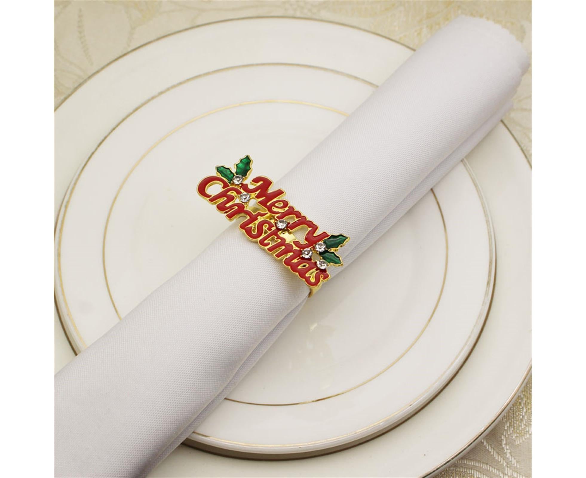 6Pcs Deer Shape Napkin Ring Christmas Style - Imitation Gold - Image 5