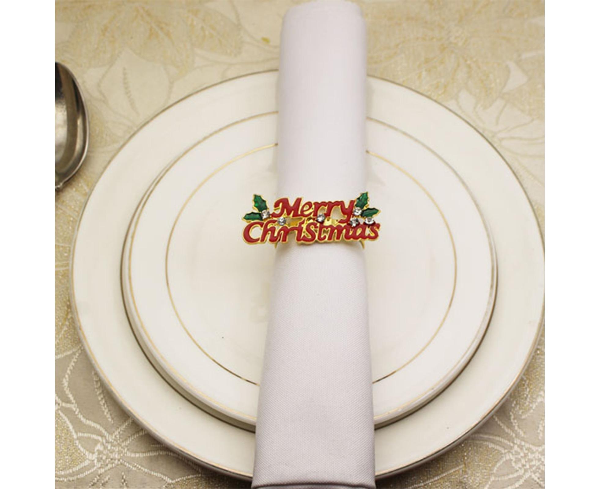 6Pcs Deer Shape Napkin Ring Christmas Style - Imitation Gold - Image 7