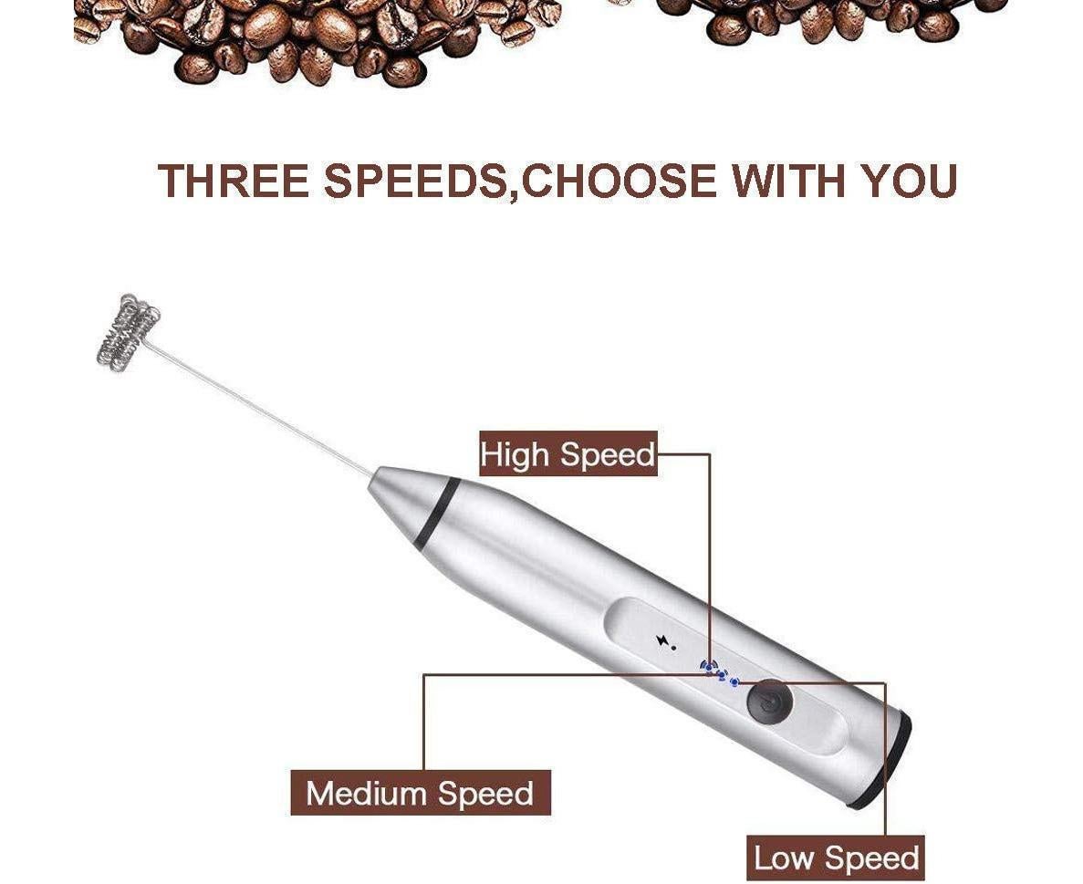 Milk Frother - Handheld Rechargeable - Stainless Whisks - Image 4