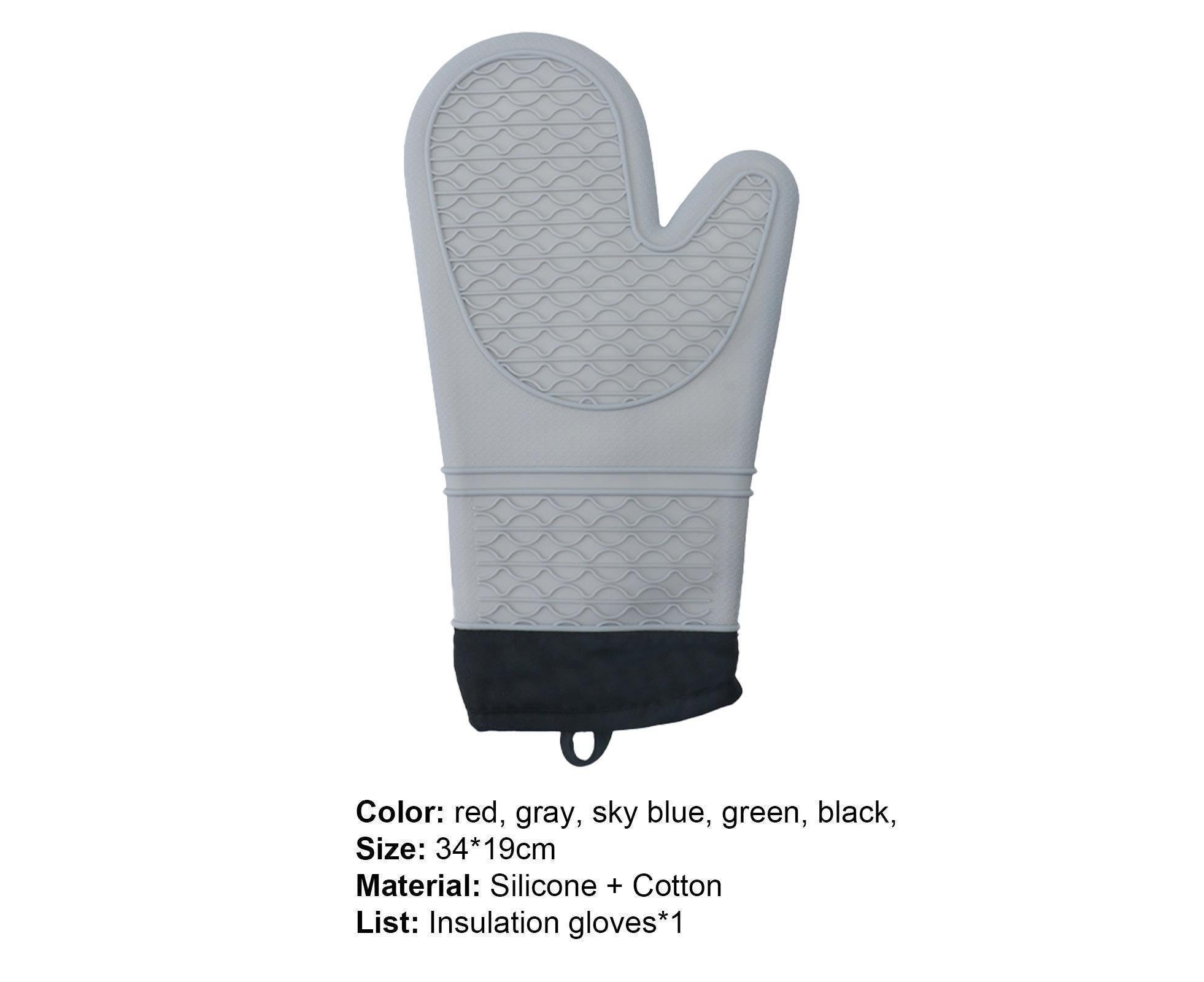 1Pc Oven Mitt Silicone Extra Length - Gray - Image 6