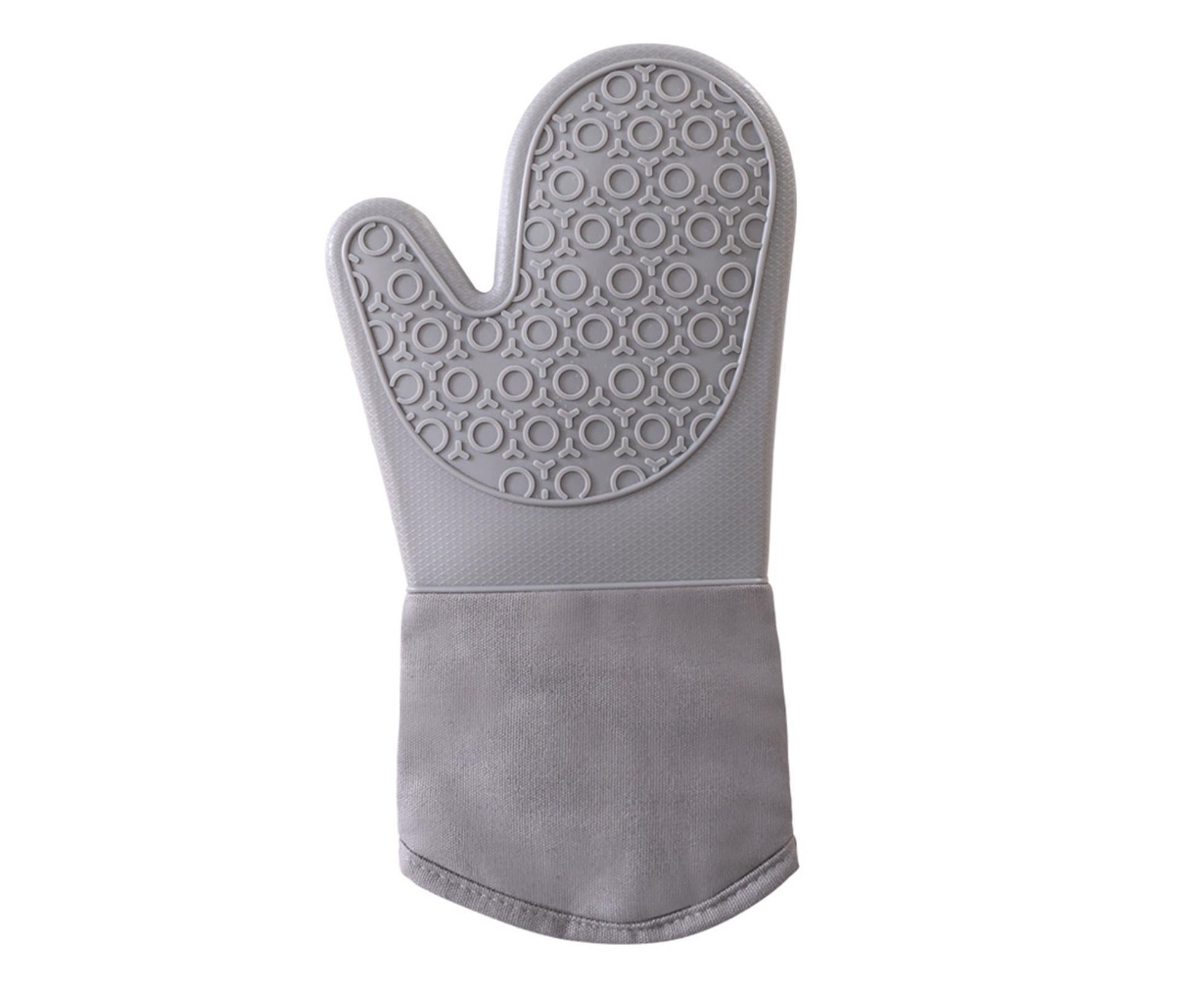 1Pc Heat-insulated Glove Non-slip Silicone - Grey - Image 1