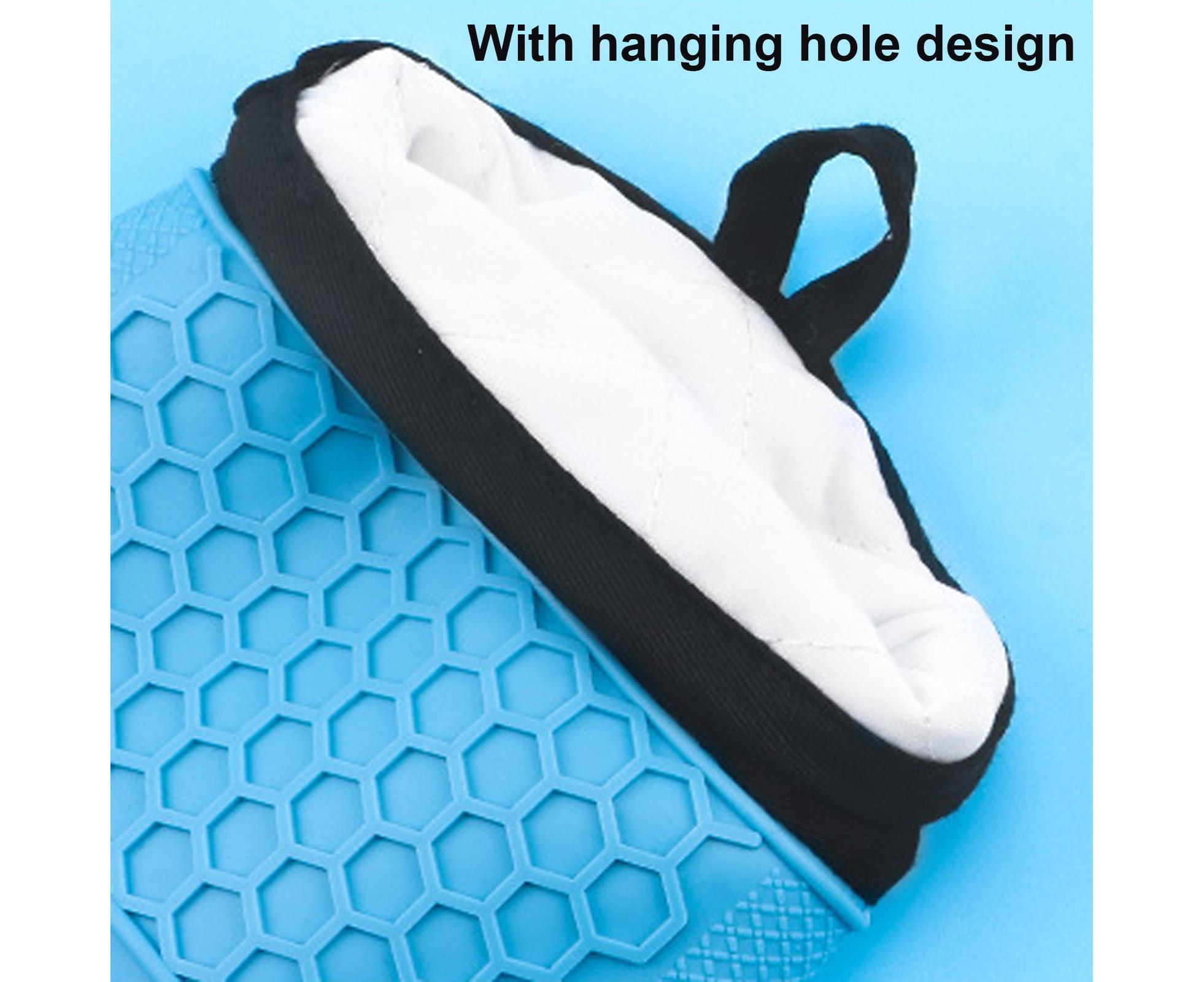 1Pc Waterproof Heat Resistant Silicone Mitt Triple Layer Hot Pads Oven Glove for Kitchen-Blue - Image 7