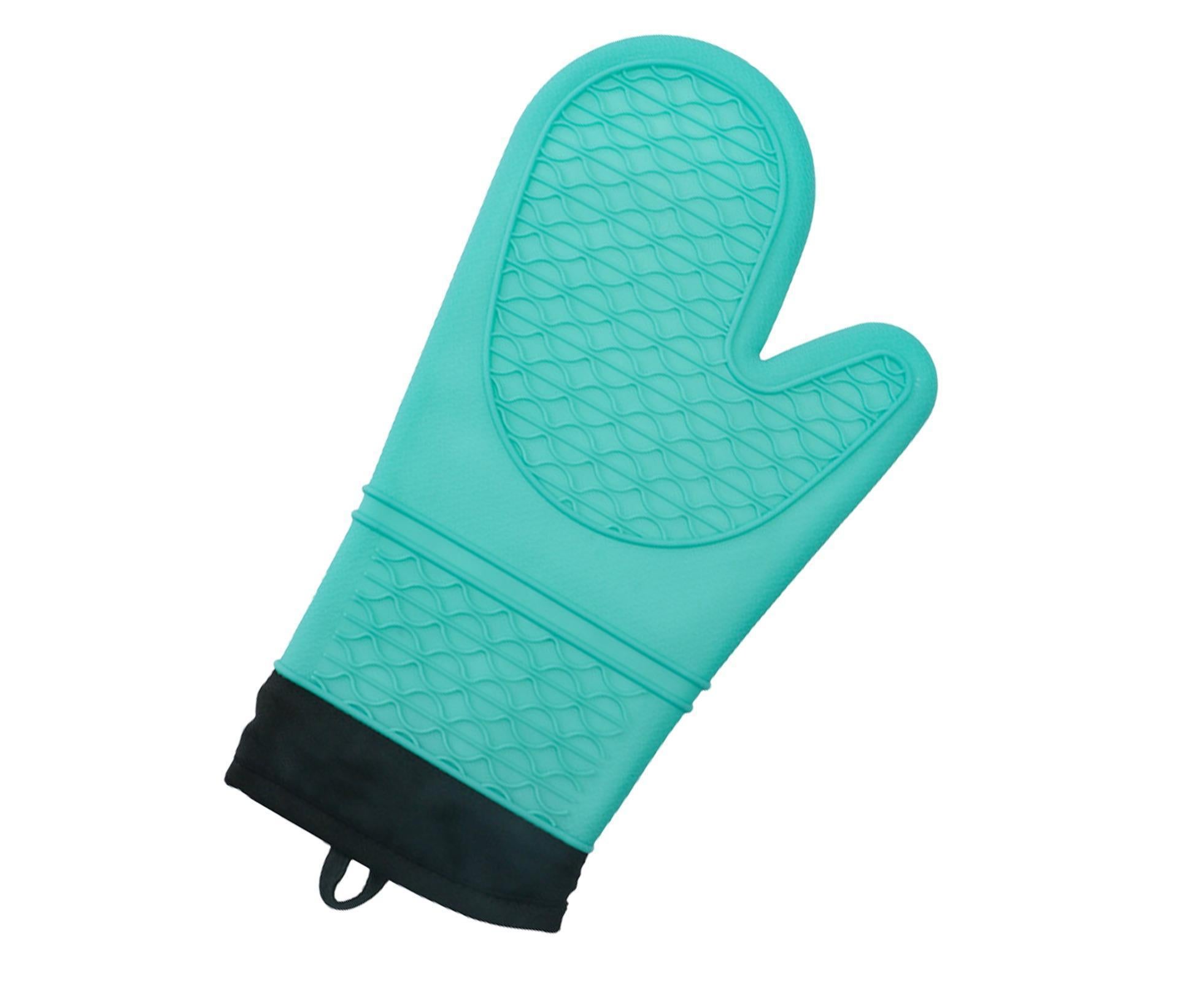 1Pc Oven Mitt Silicone Extra Length - Green - Image 2