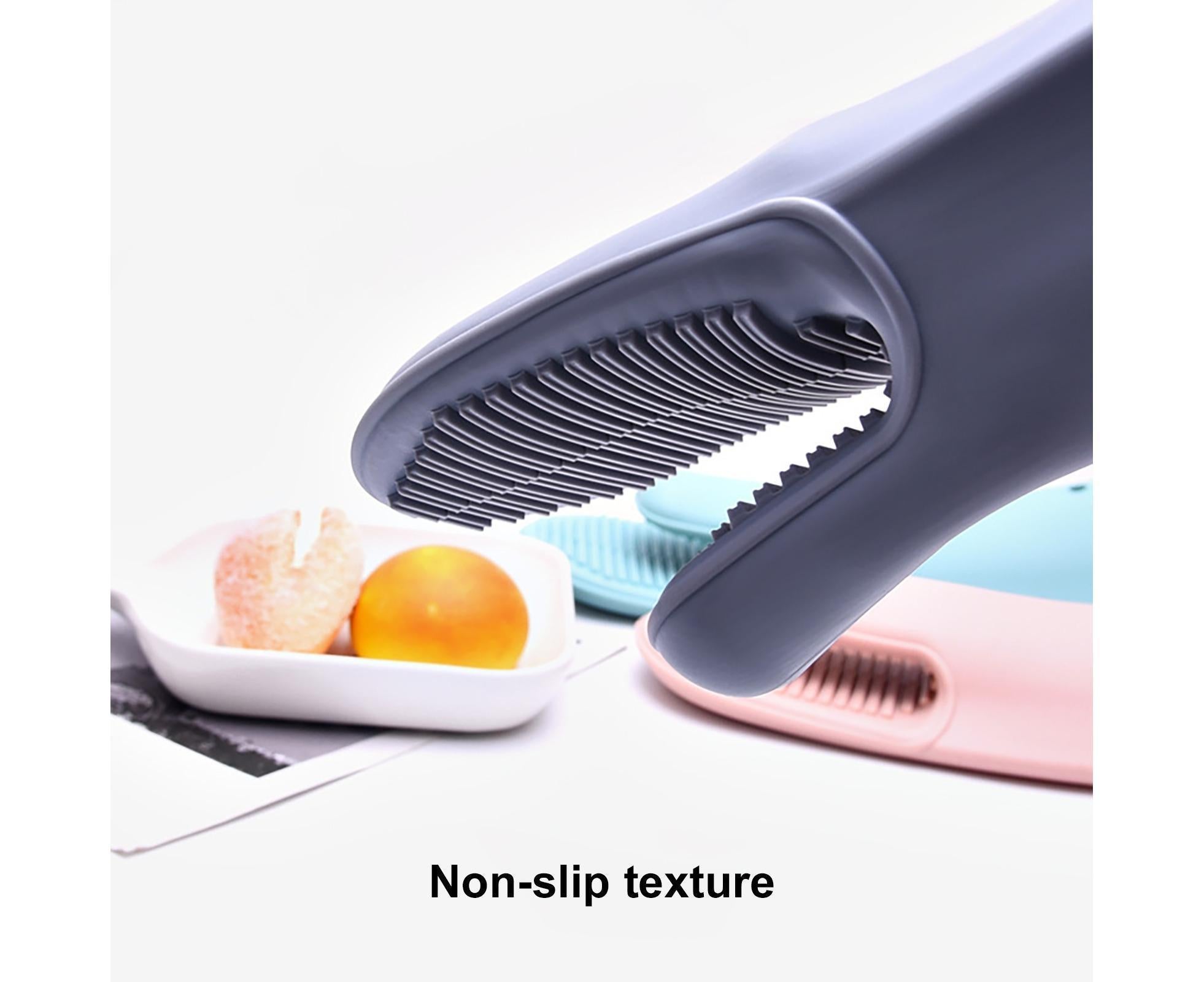 Heat Resistant Silicone Non-slip Oven Grilling BBQ Mitts Cooking Baking Gloves-Pink - Image 6