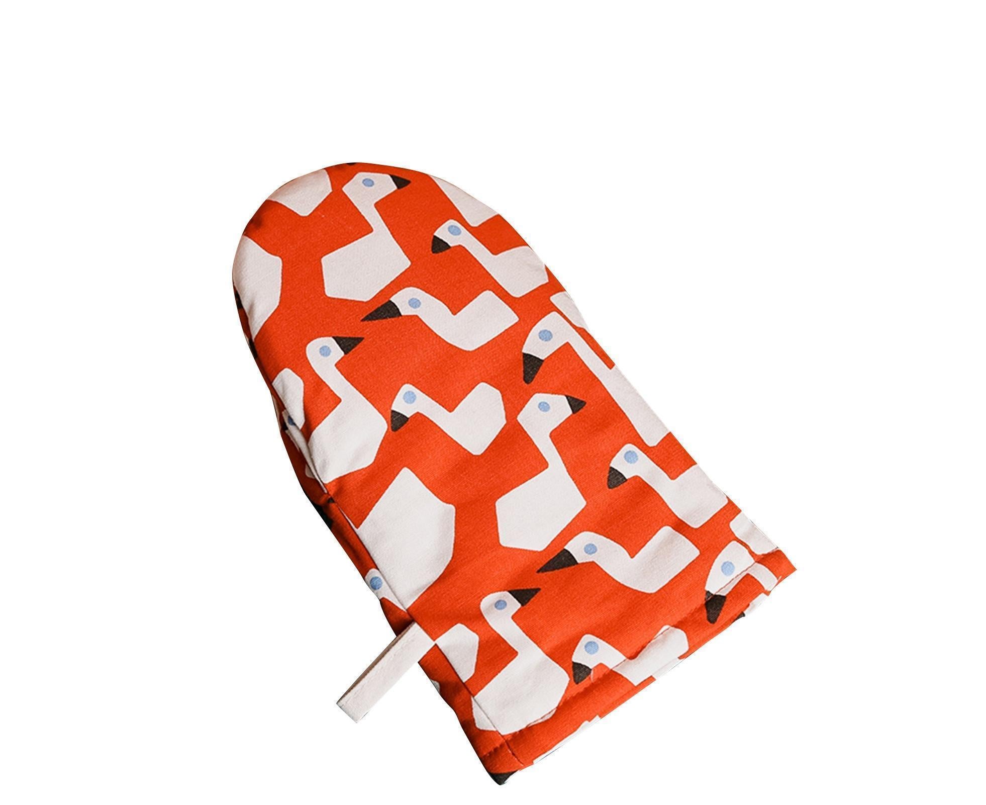Microwave Oven Anti-scald Glove Kitchen Baking Heat Resistant Non-slip Mitten-Orange - Image 1