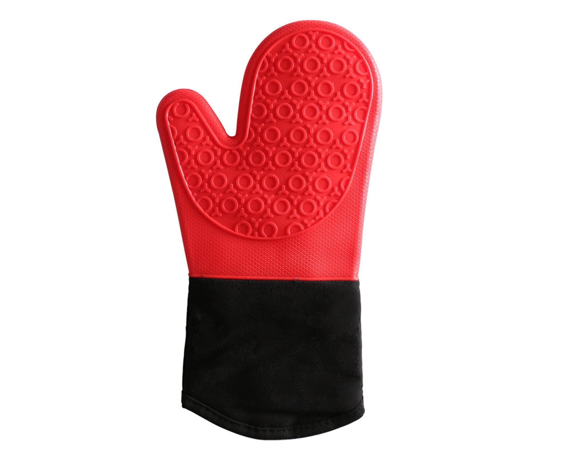 1Pc Heat-insulated Glove Non-slip Silicone - Red - Image 1