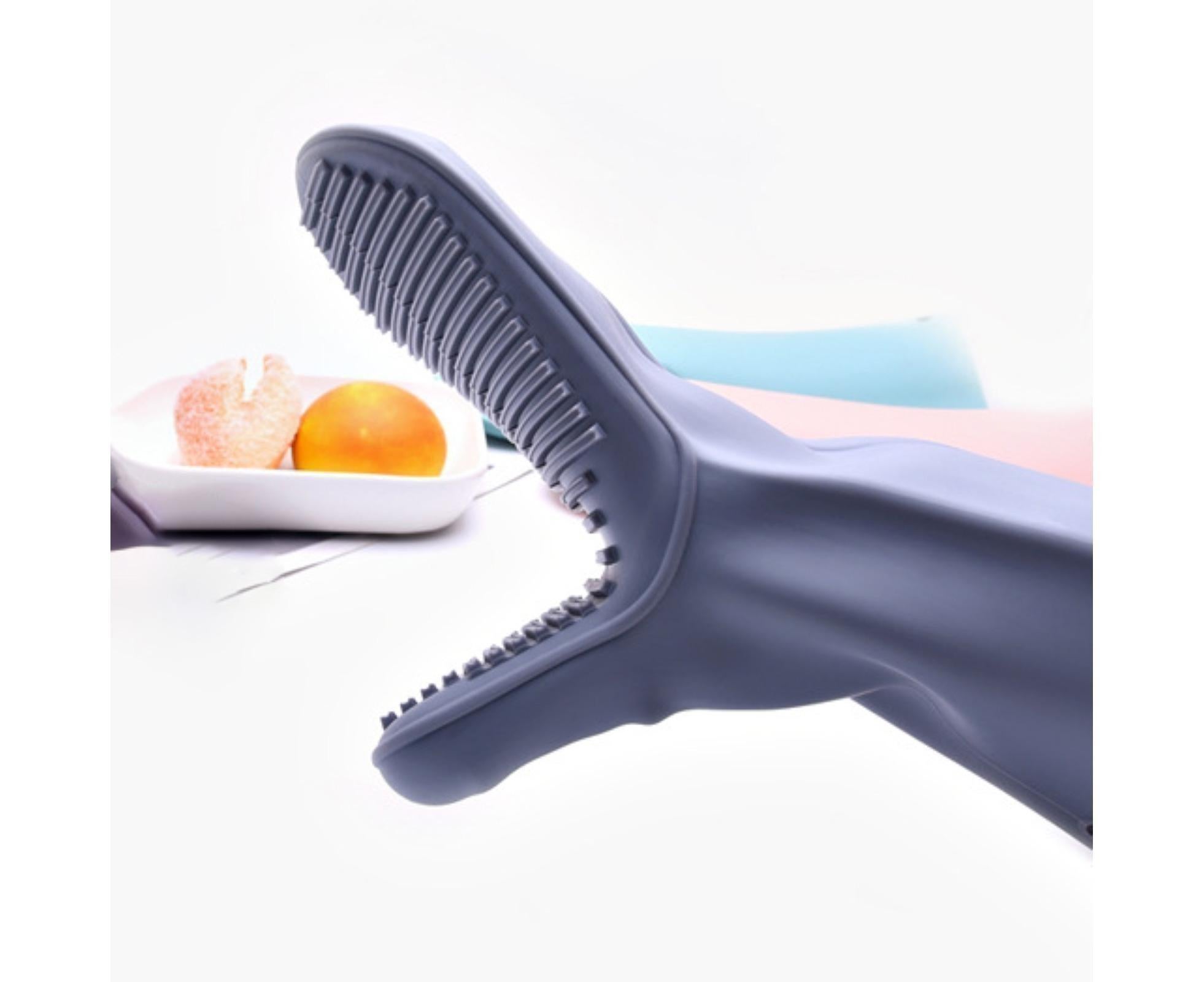 Heat Resistant Silicone Non-slip Oven Grilling BBQ Mitts Cooking Baking Gloves-Green - Image 7
