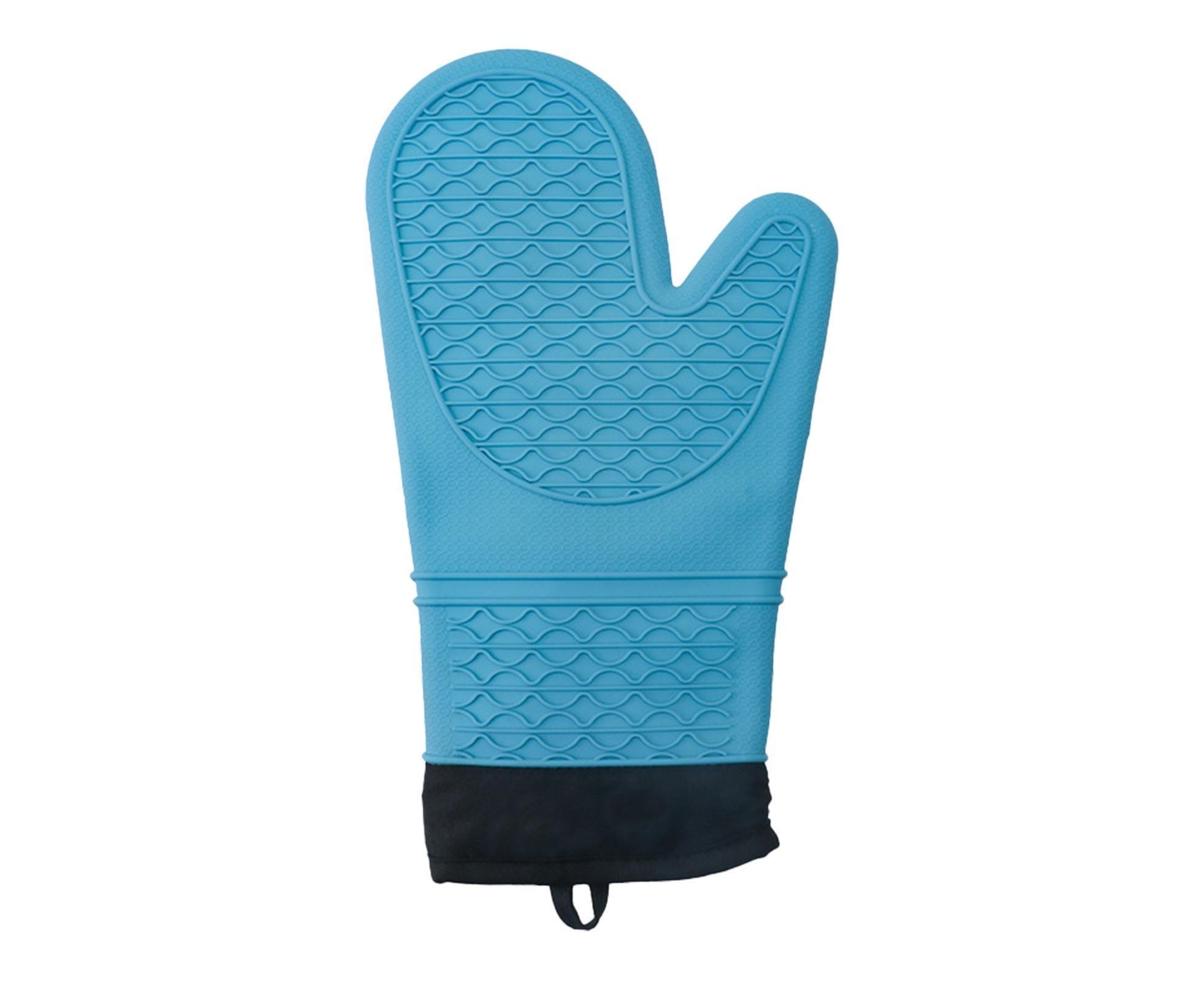 1Pc Oven Mitt Silicone Extra Length - Sky Blue - Image 1