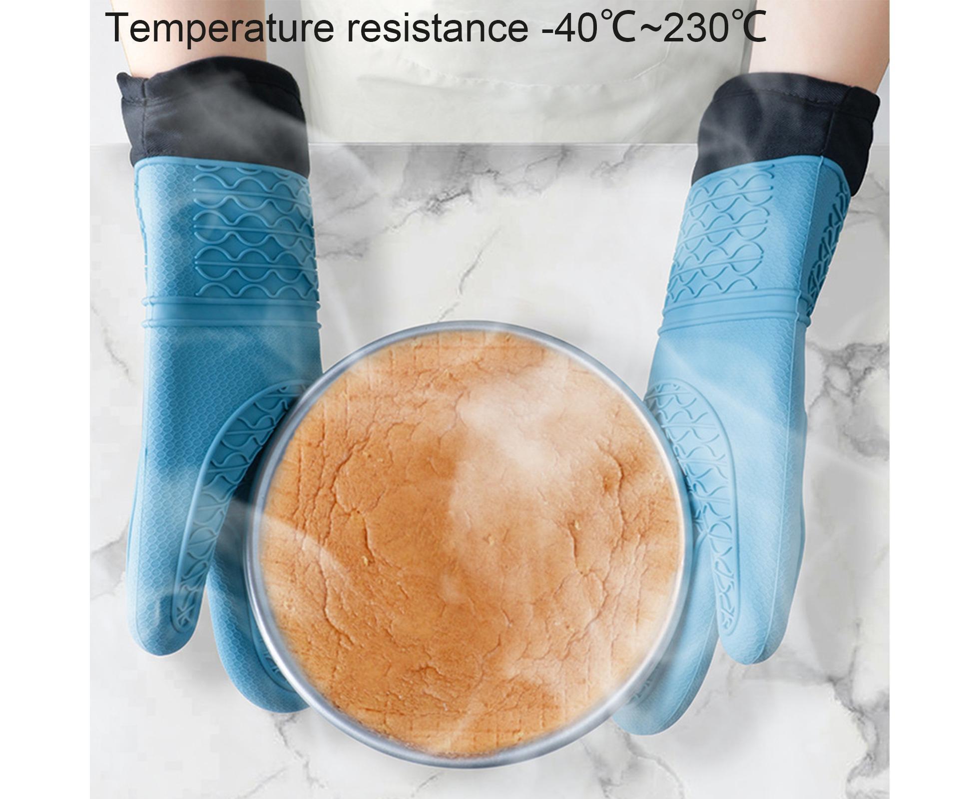 1Pc Oven Mitt Silicone Extra Length - Sky Blue - Image 3