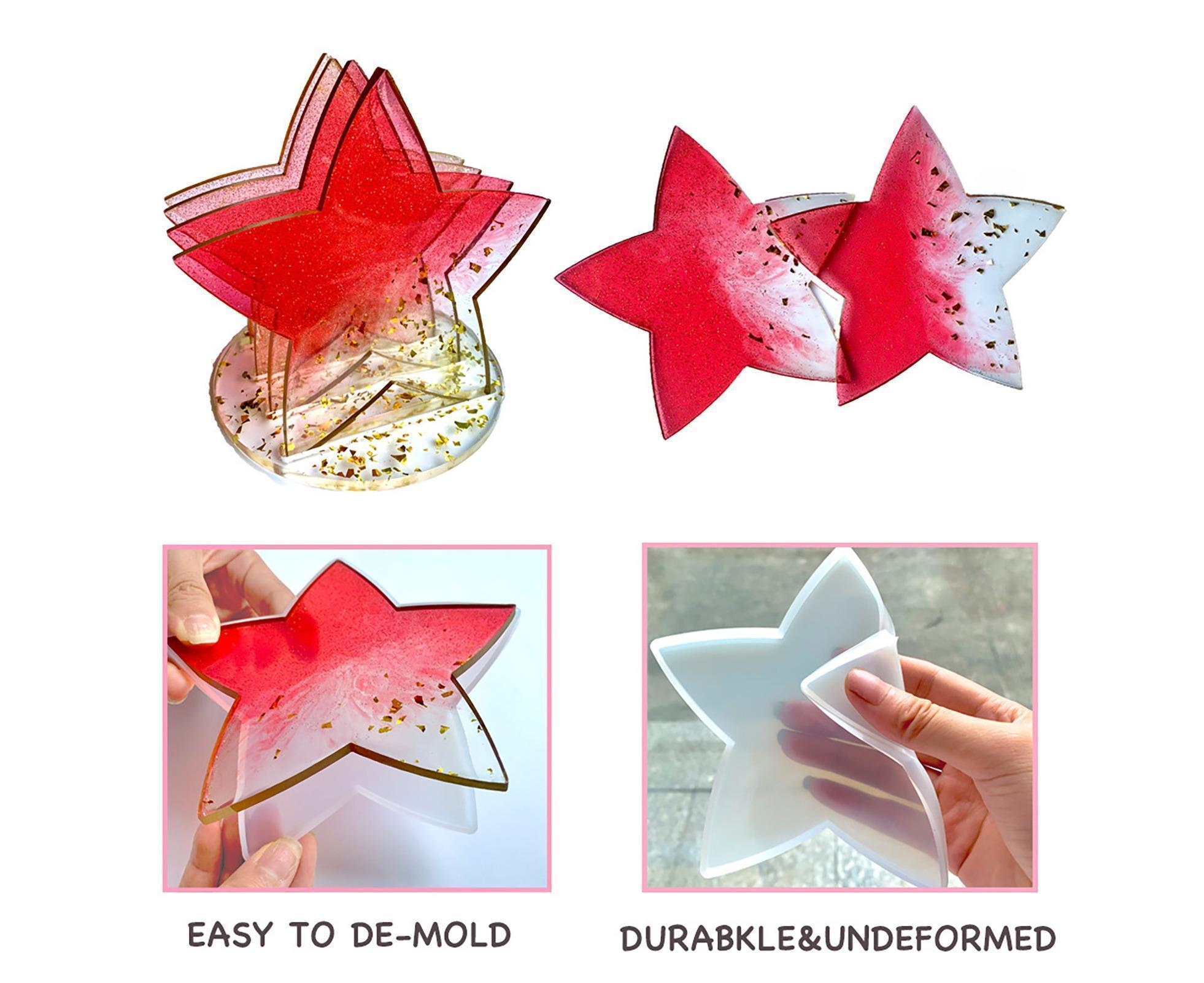 1 Set Star Shape Coaster Mold - Transparent - Image 7