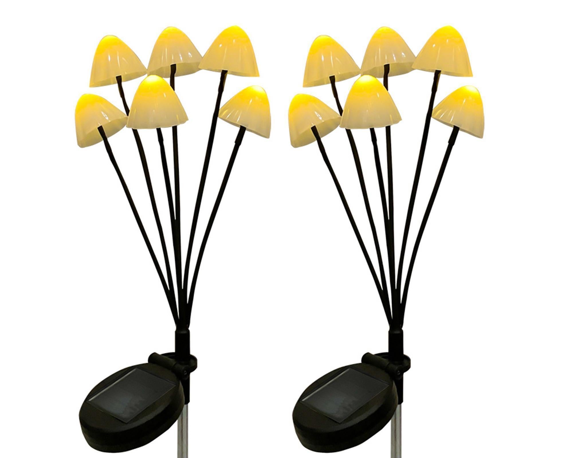 2Pcs Solar Mushroom Light - 6pcs Warm White - Image 1