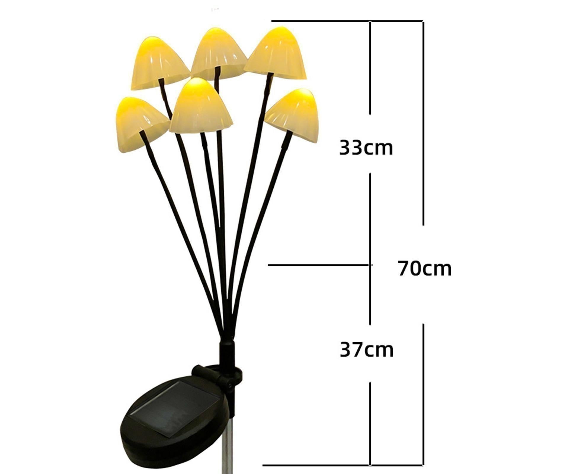 2Pcs Solar Mushroom Light - 6pcs Warm White - Image 2