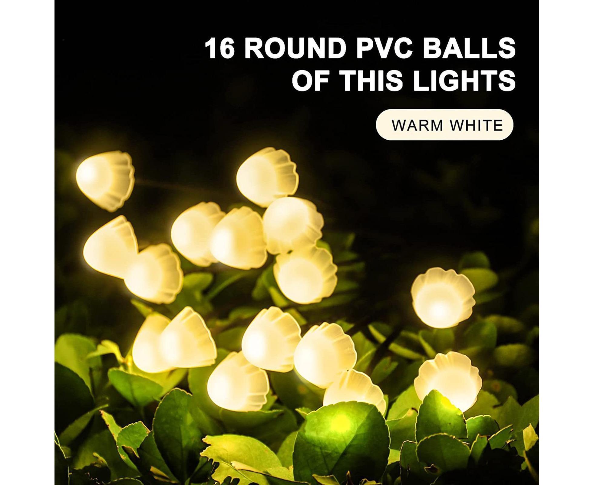 2Pcs Solar Mushroom Light - 6pcs Warm White - Image 4