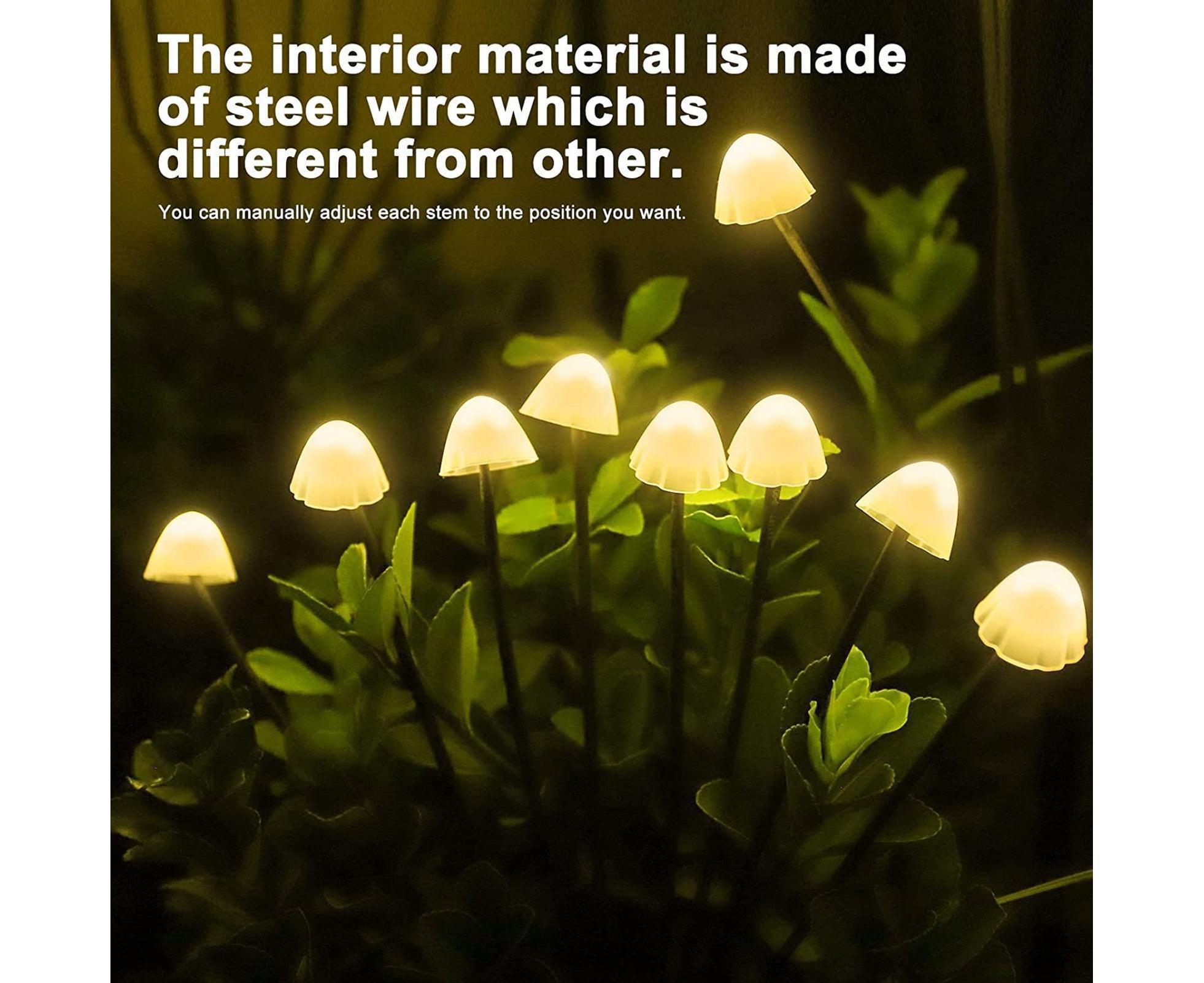 2Pcs Solar Mushroom Light - 6pcs Warm White - Image 6