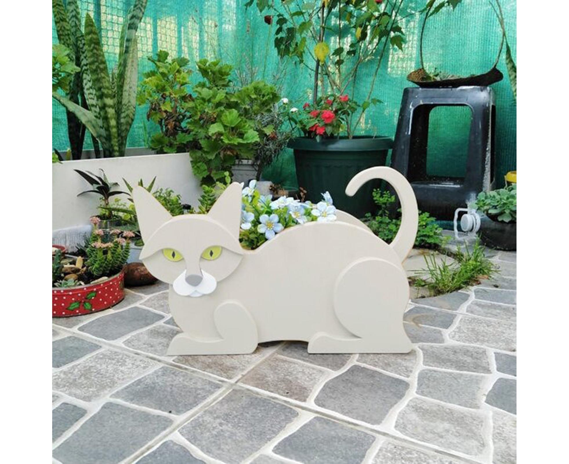 Flower Pot Cat Shape Garden Decoration - H - Image 2