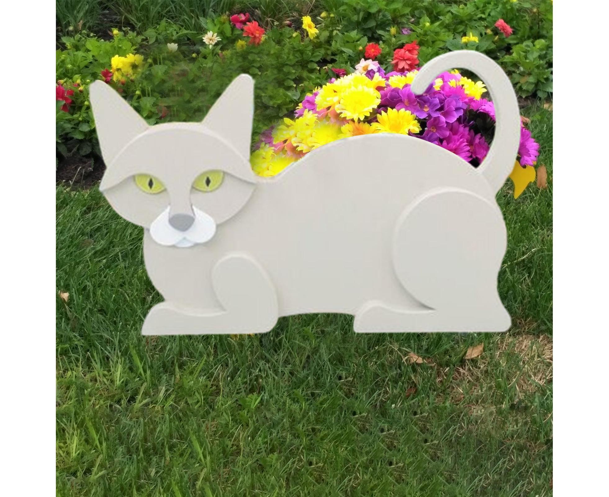 Flower Pot Cat Shape Garden Decoration - H - Image 3