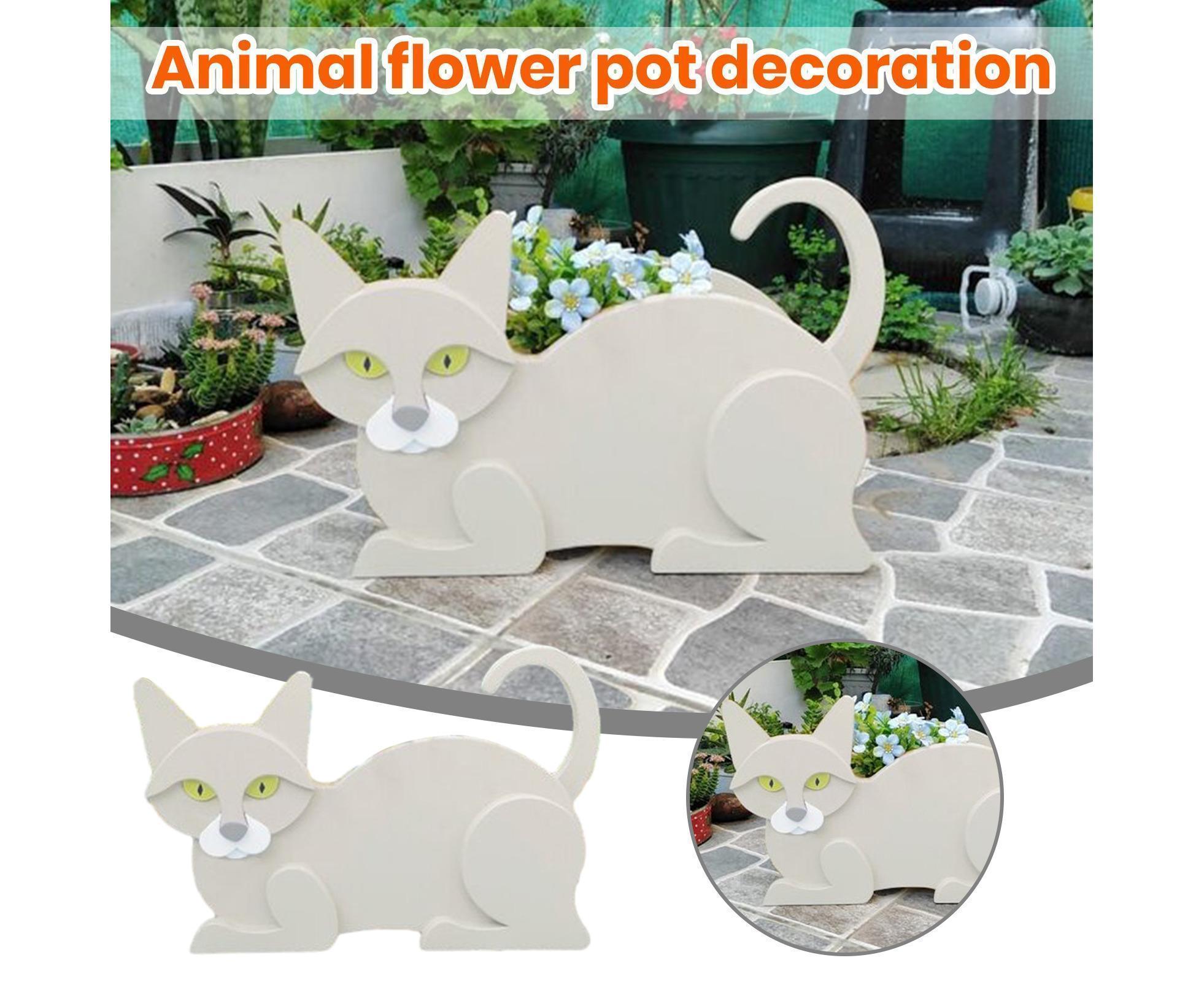 Flower Pot Cat Shape Garden Decoration - H - Image 4