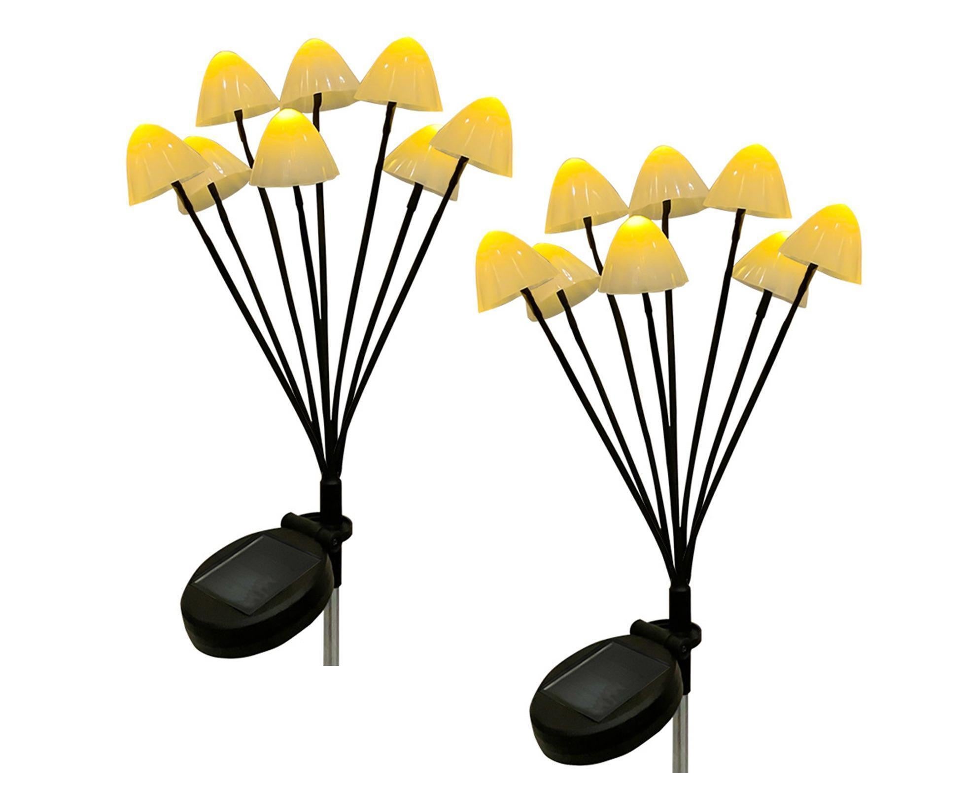 2Pcs Solar Mushroom Light - 8pcs Warm White - Image 1