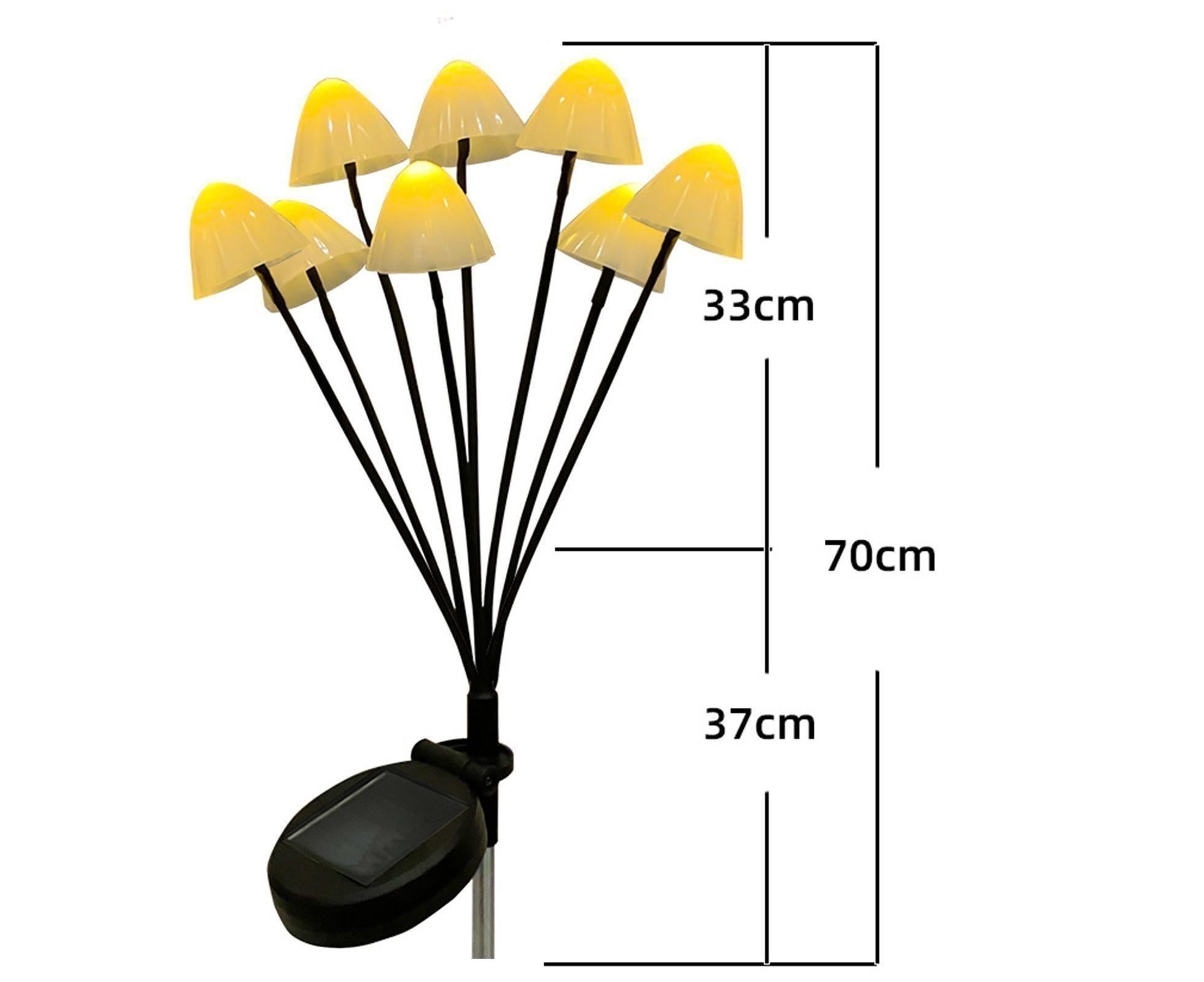 2Pcs Solar Mushroom Light - 8pcs Warm White - Image 2