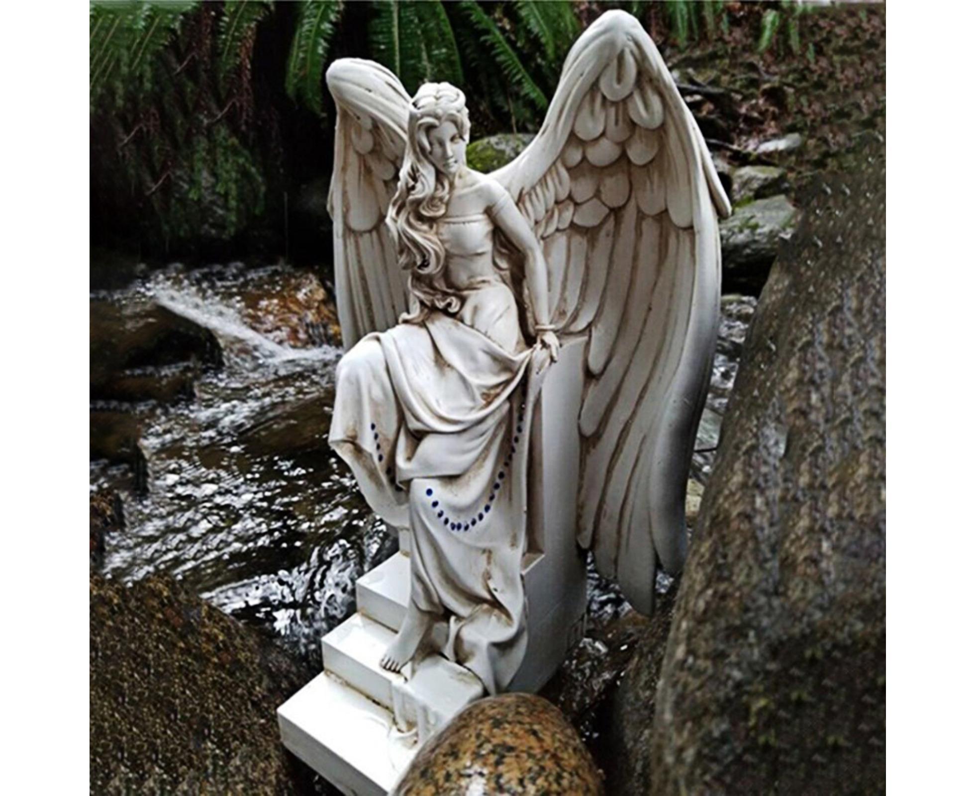 Garden Angel Ornament Realistic Decorative Resin Weather-resistant Art Sculpture for Garden-1 - Image 3