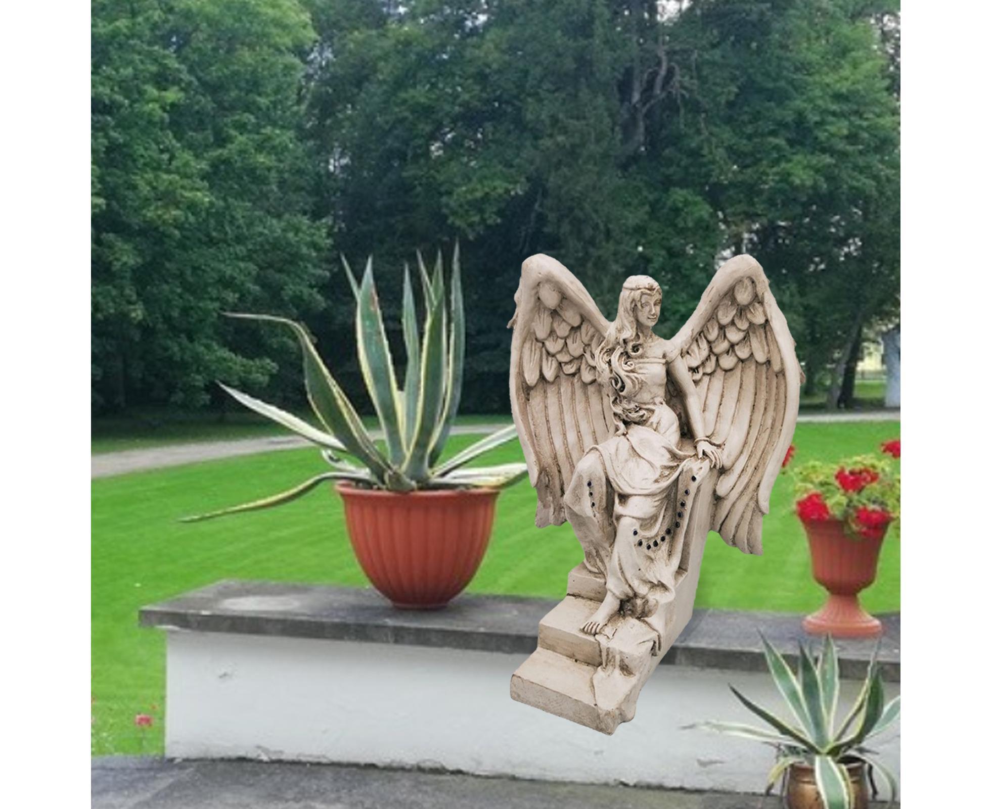 Garden Angel Ornament Realistic Decorative Resin Weather-resistant Art Sculpture for Garden-1 - Image 4