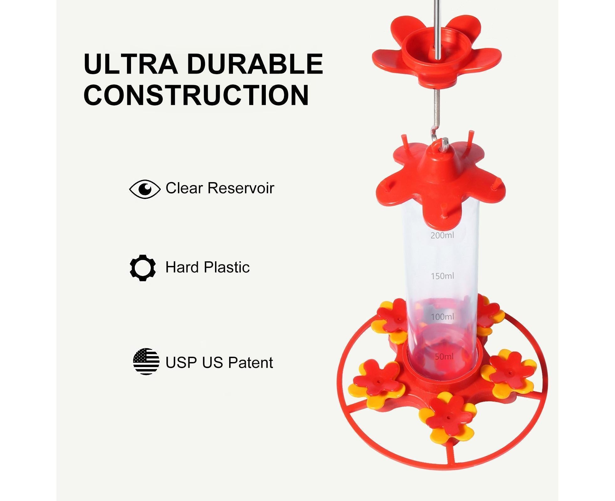 Hanging Feeder Hook Leakproof Hummingbird Feeder - Red - Image 4
